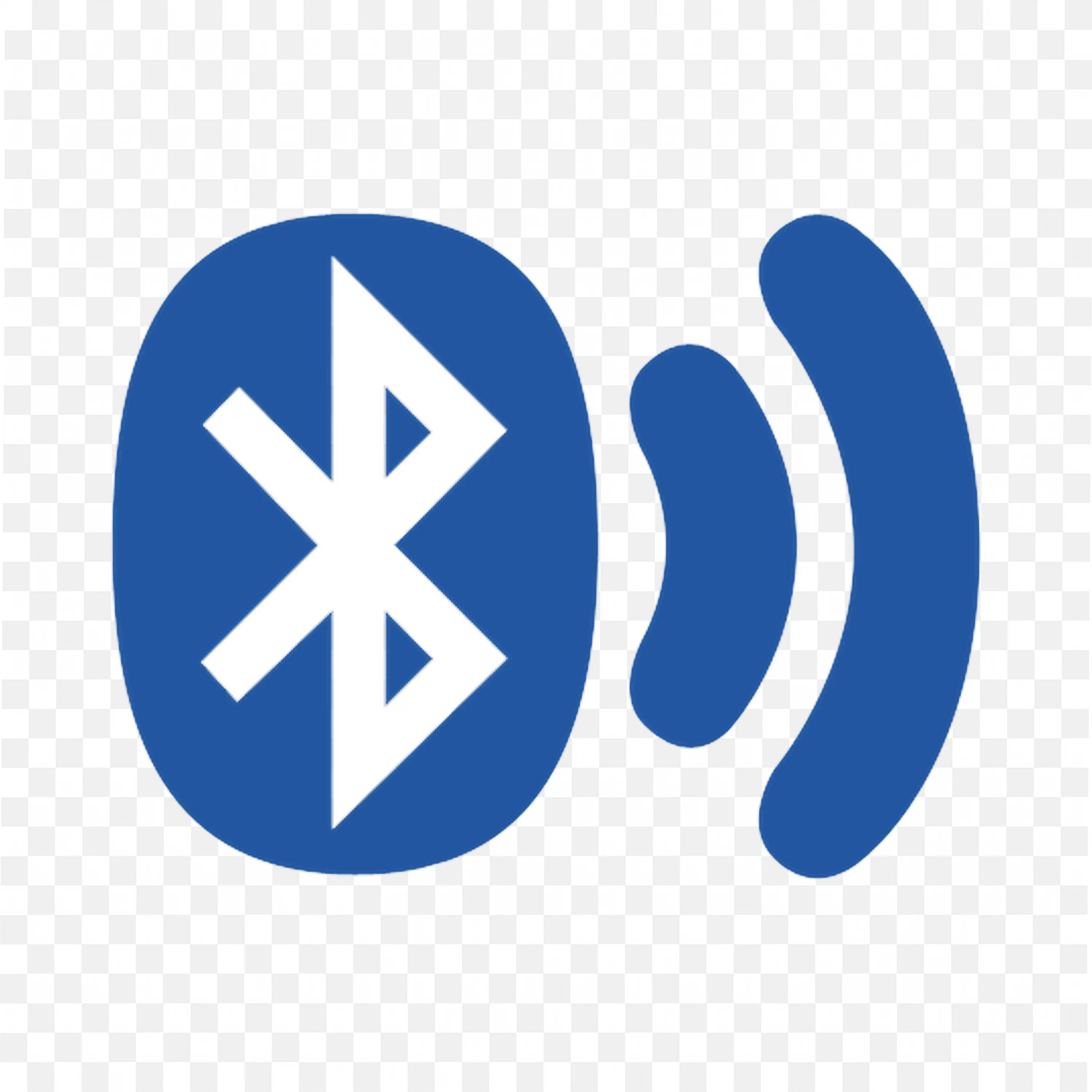 PNG of Bluetooth logo with radio waves on blue background