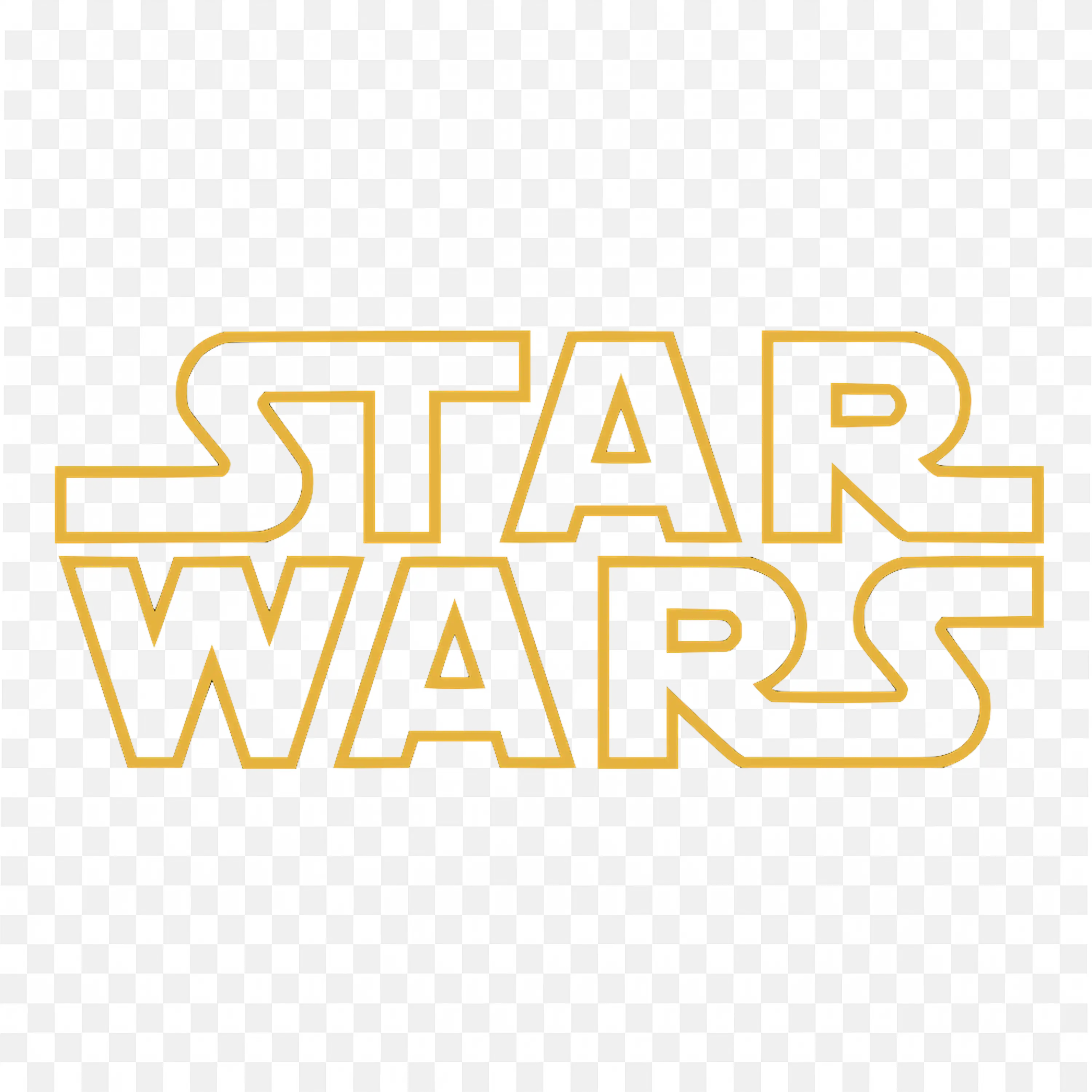 PNG of Star Wars Yellow Outline Logo with Retro Font Style