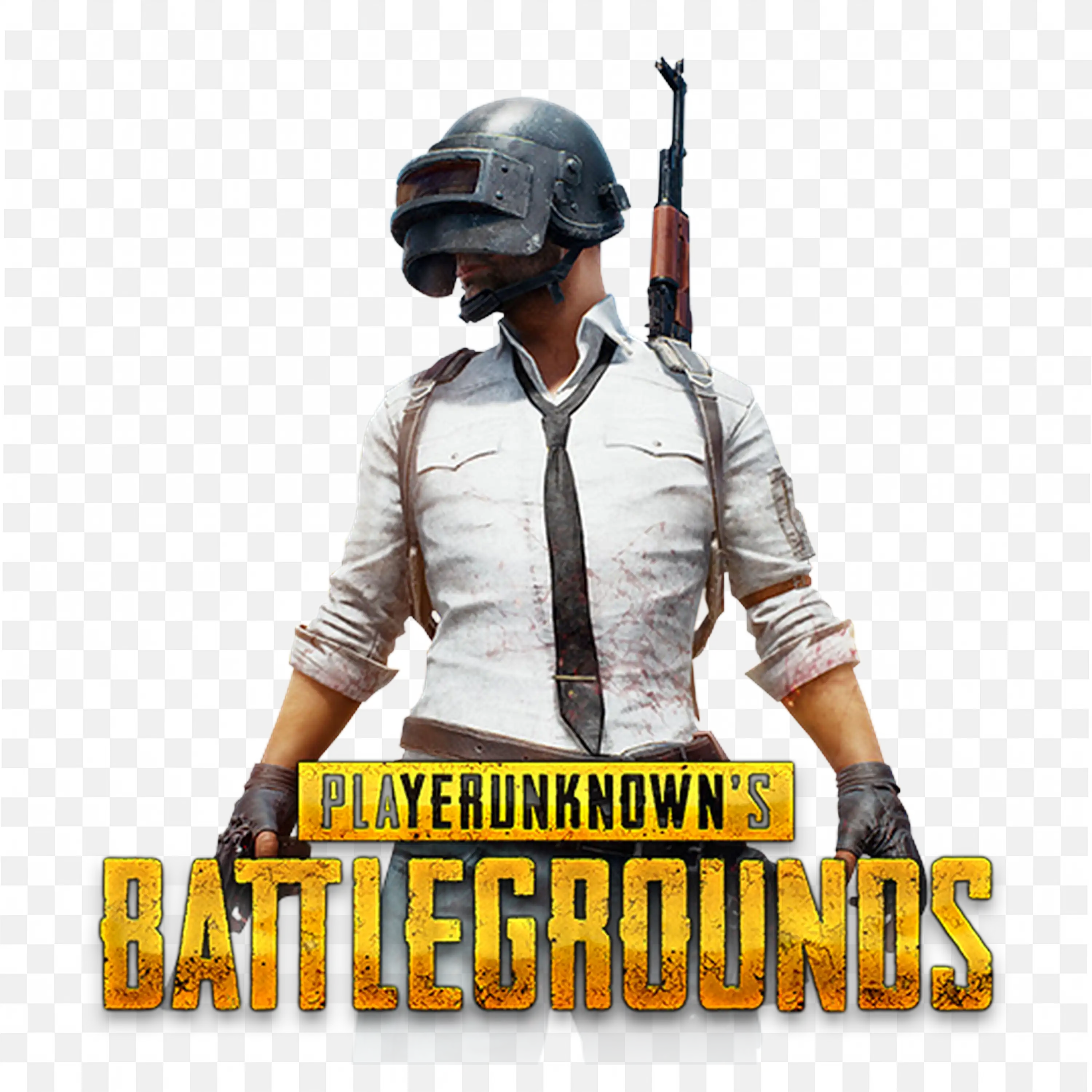 PUBG Battlegrounds Character with Yellow Game Title Below