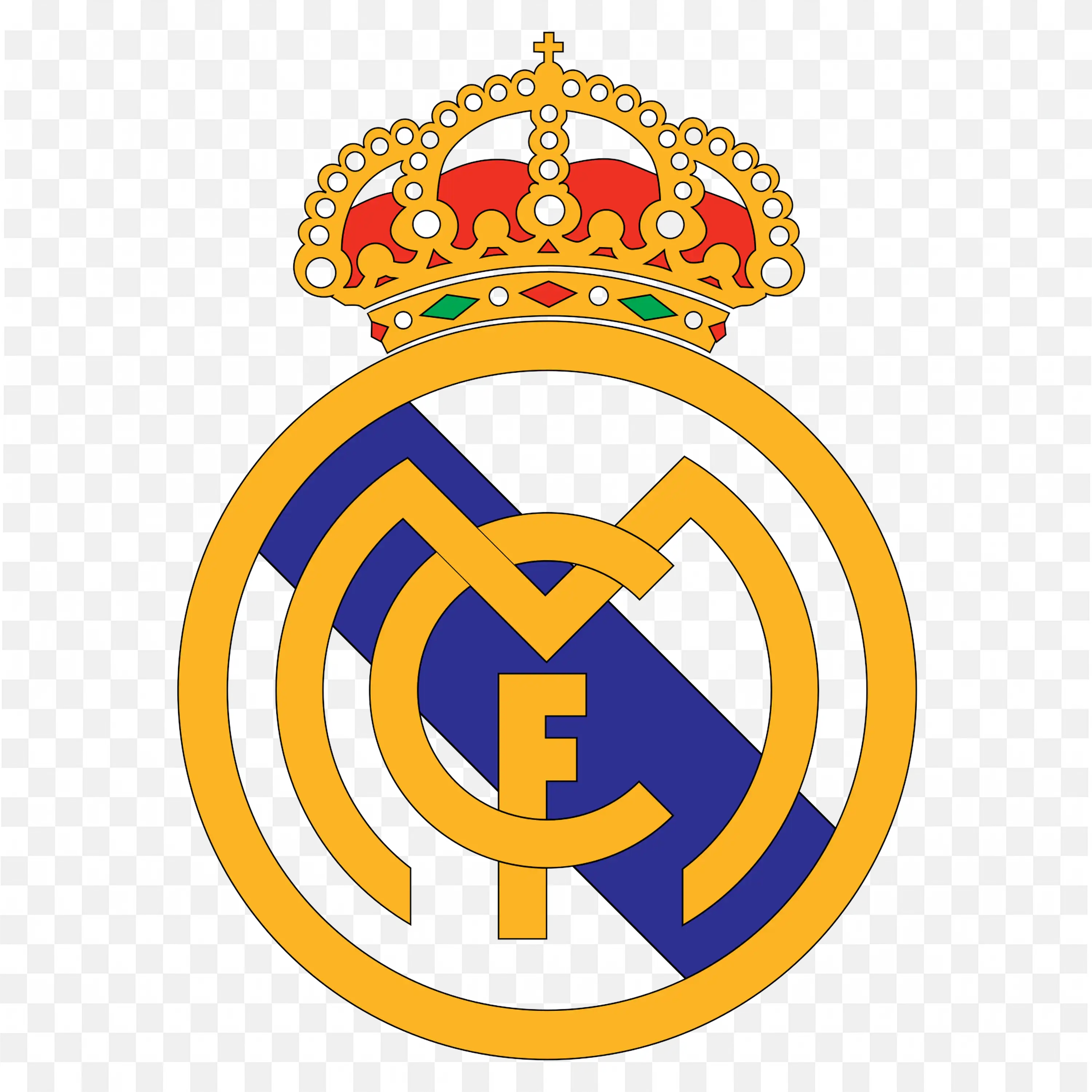 Real Madrid Football Club Official Crest with Royal Crown