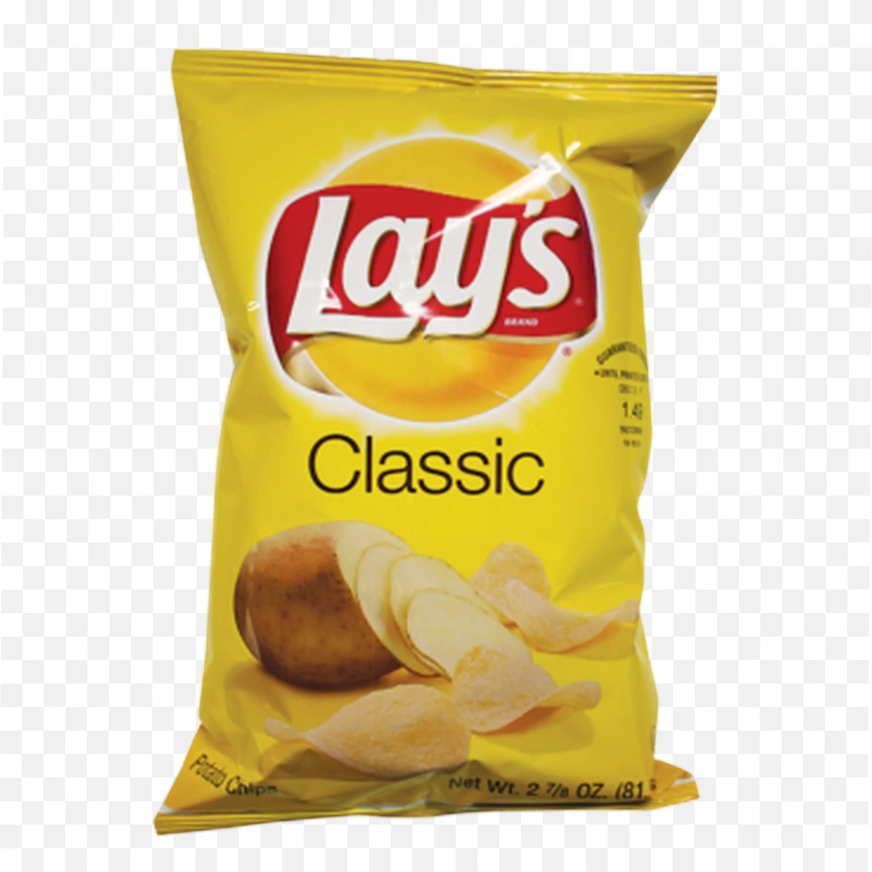 Regular Size Lays Classic Chips in Yellow Packet free PNG