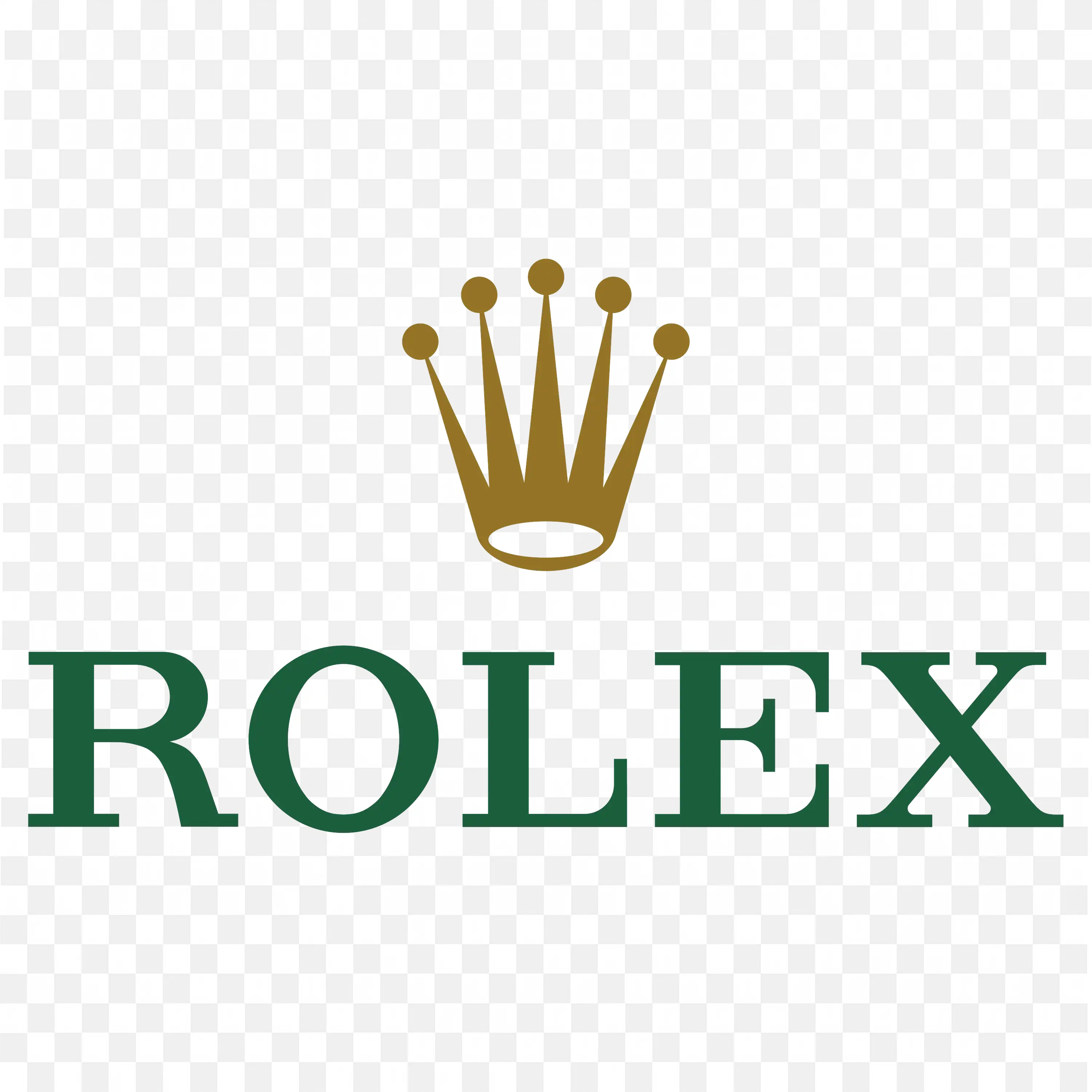 Rolex Logo with Crown Icon and Green Capital Text PNG