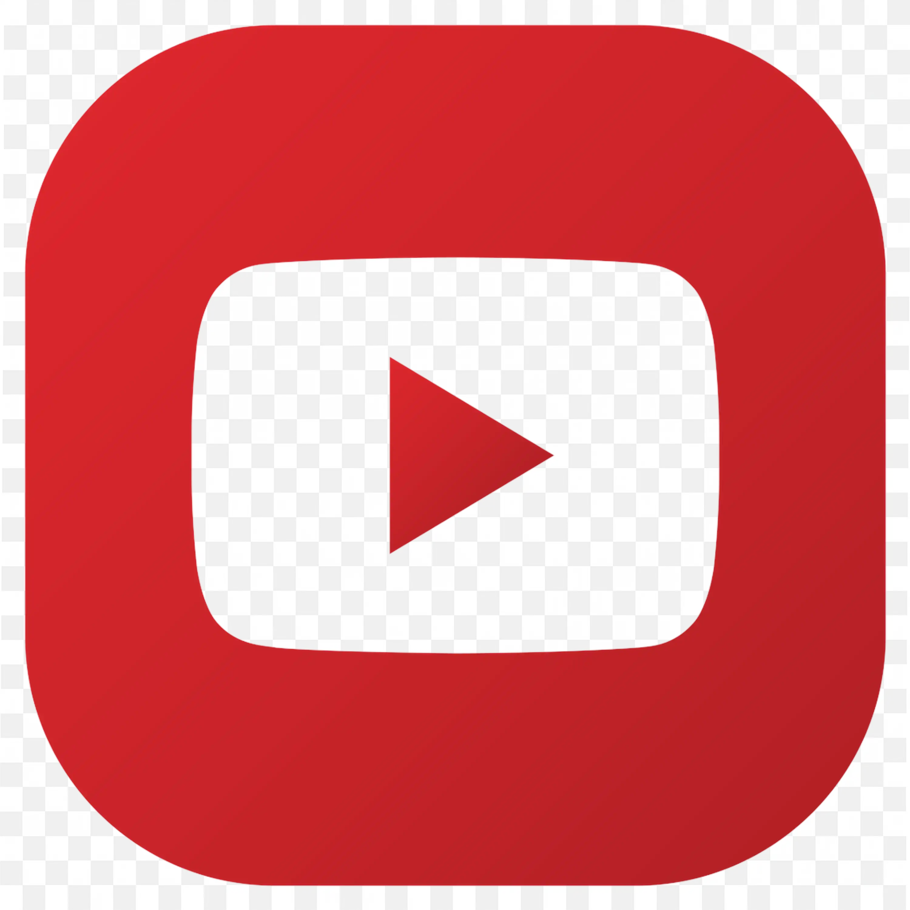 Rounded YouTube Logo with White Play Button PNG for free