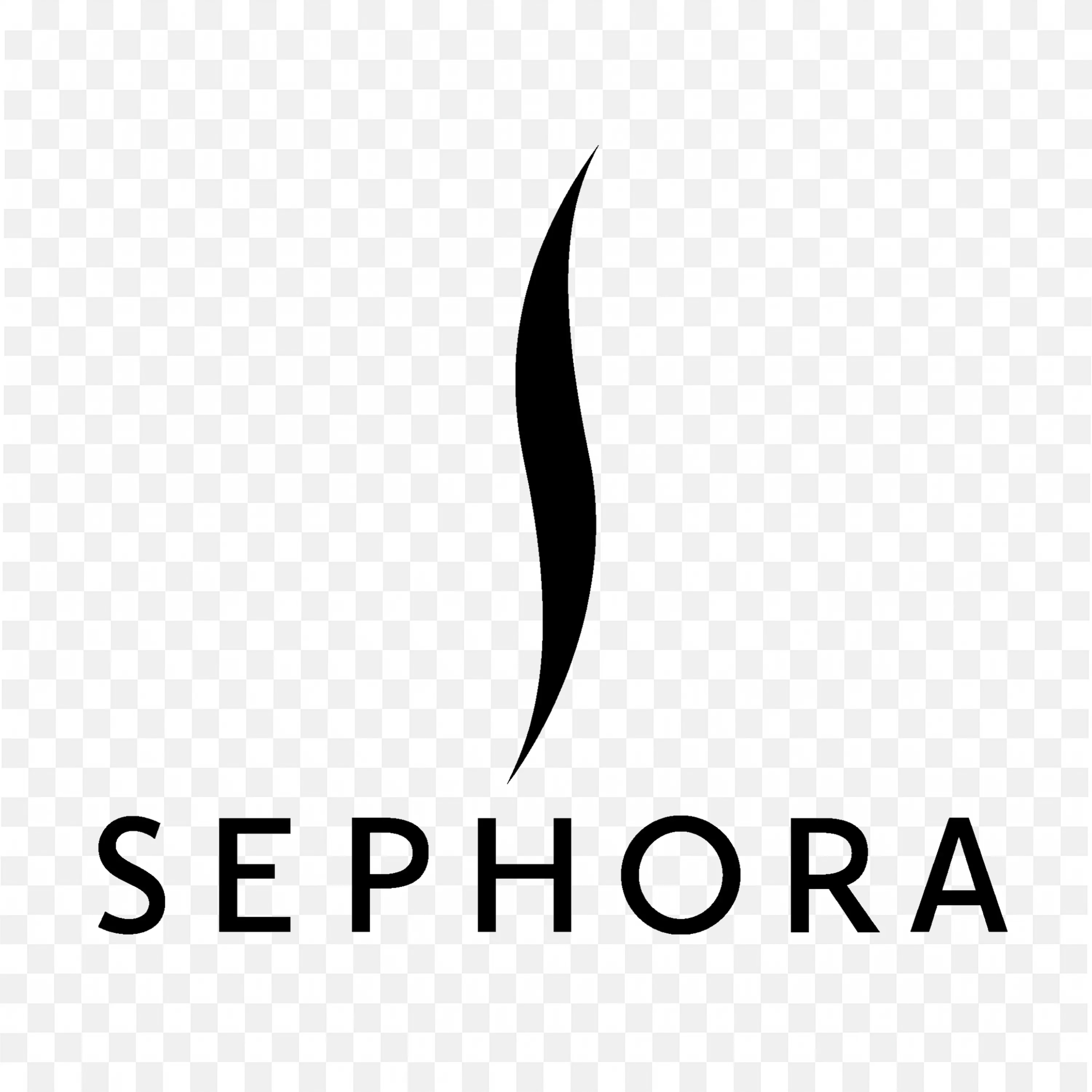 Sephora Logo Featuring Black Swirl with Black Text Design