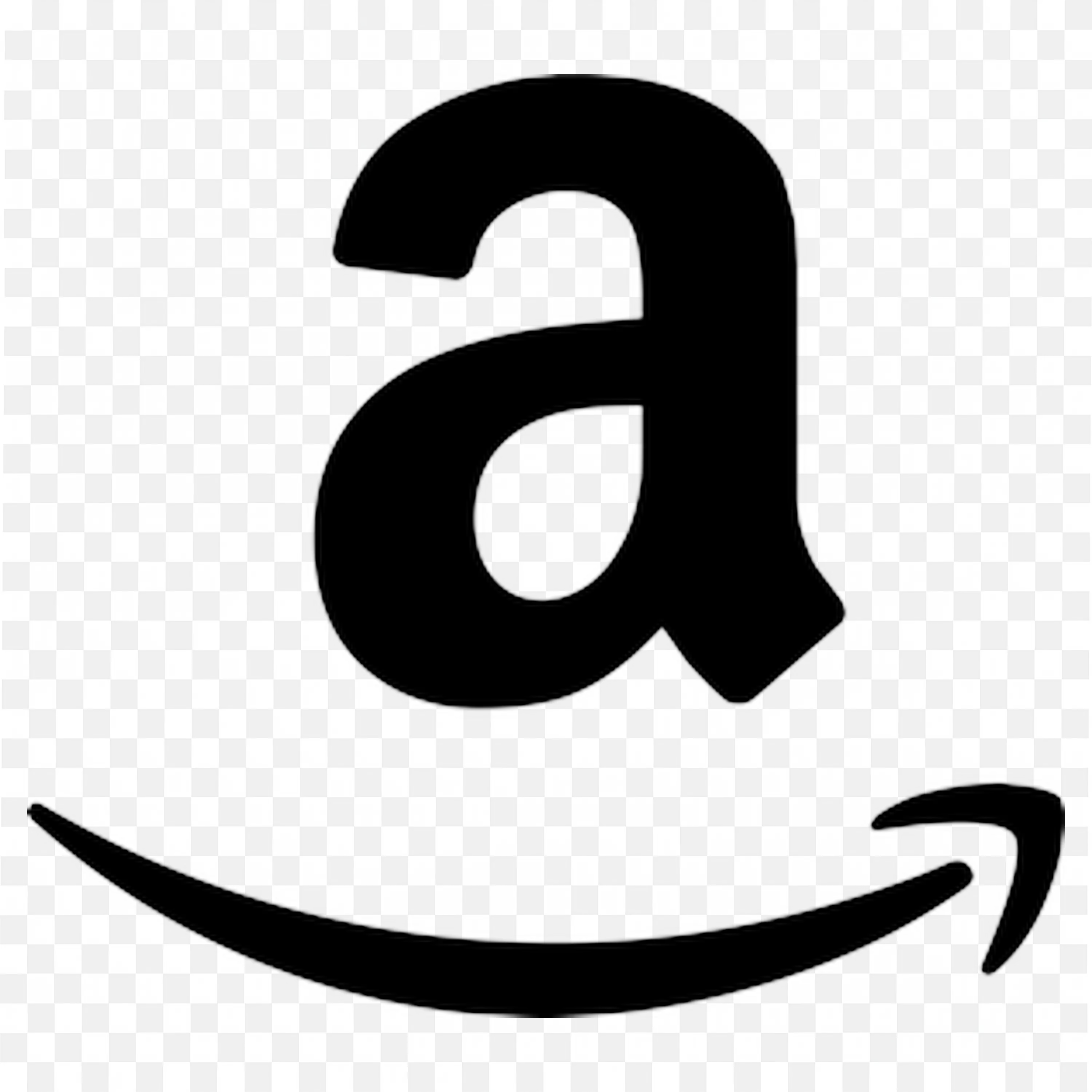 Shadowed Amazon icon A with curved Black arrow smile Logo
