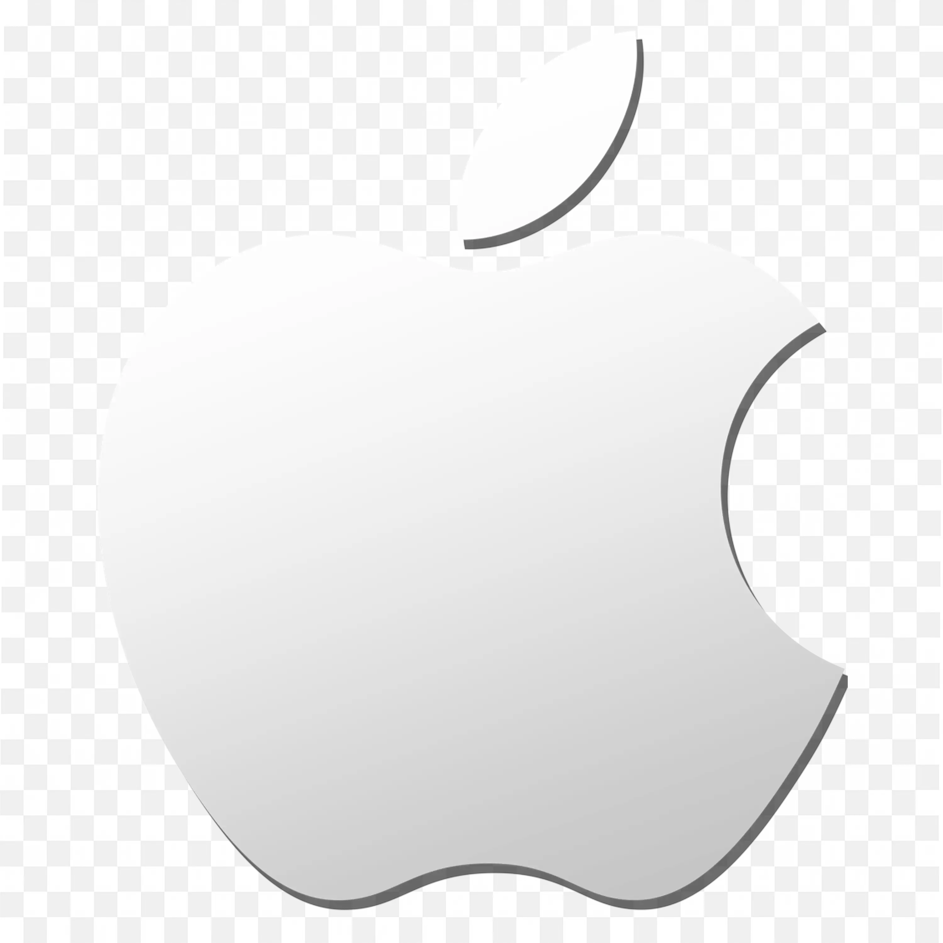 Silver Apple logo with smooth gradient metallic look PNG