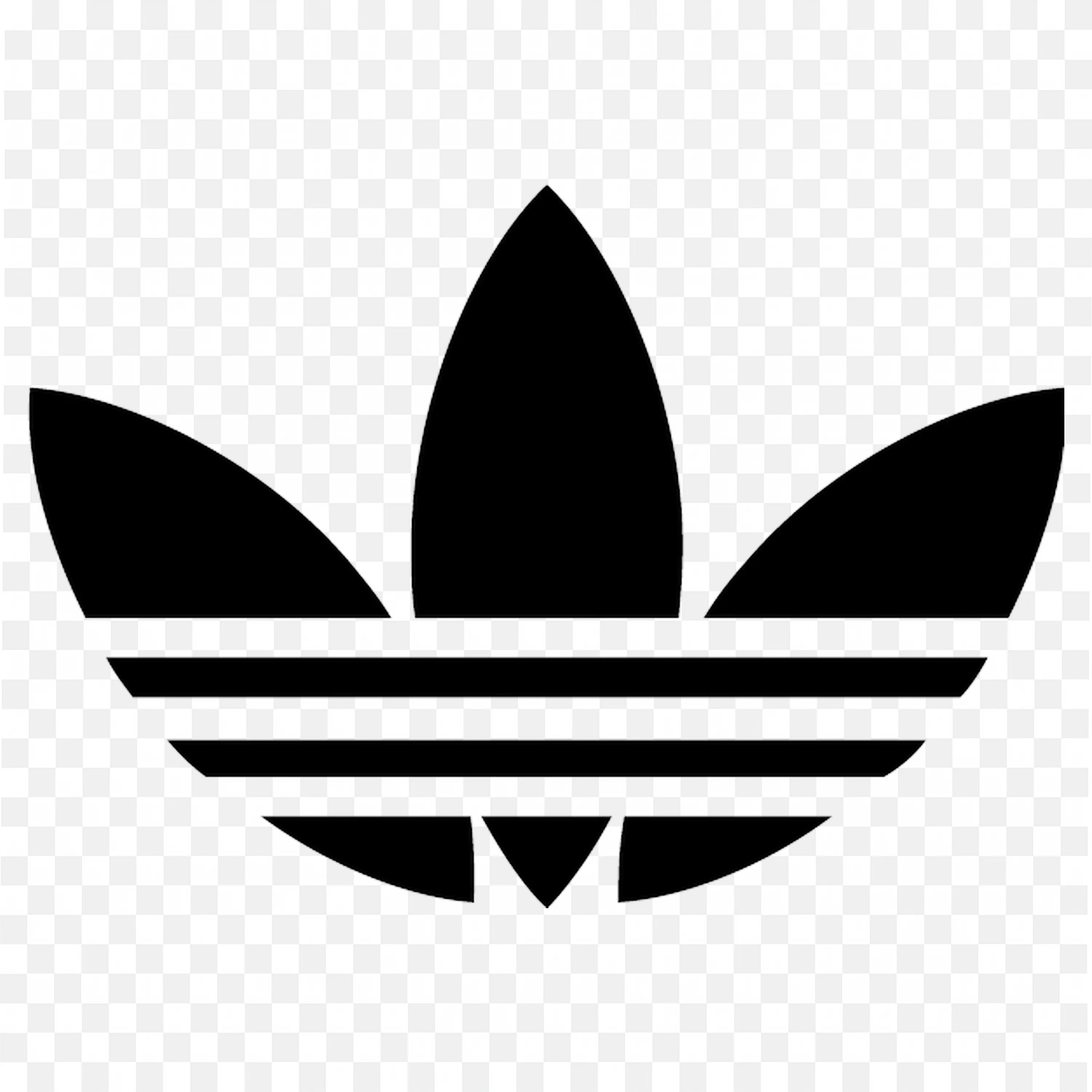 Simple iconic design Adidas black trefoil leaf logo free PNG