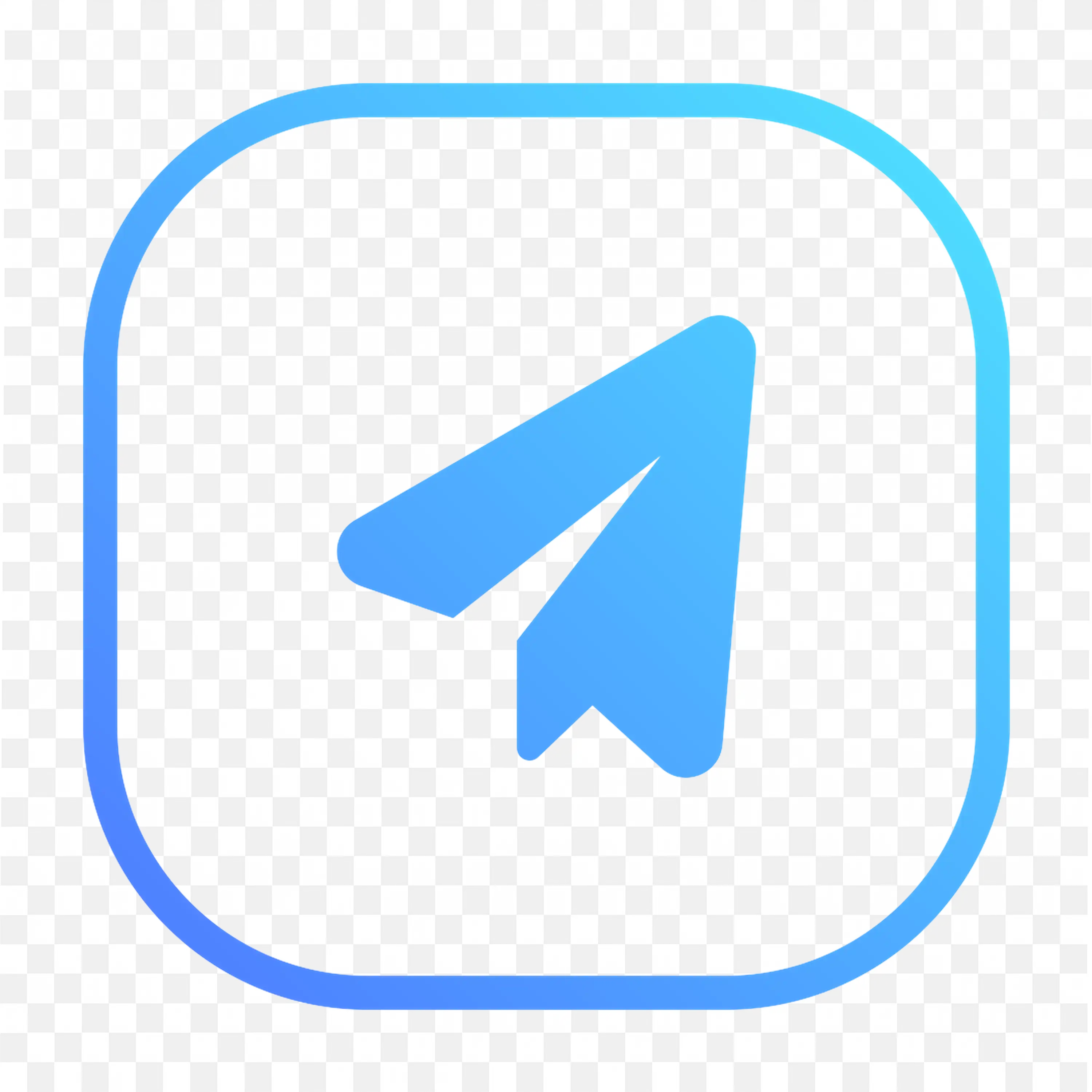 Simple Light Telegram App Logo with Shades of blue PNG free