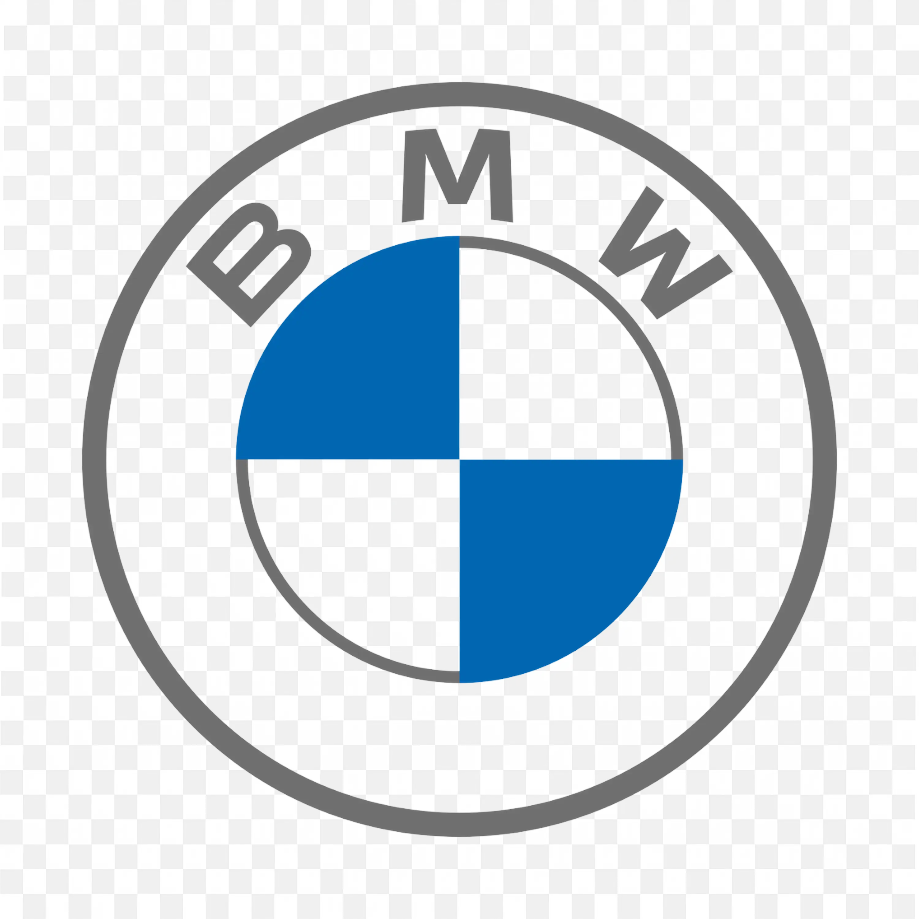 Stylish BMW Logo with Blue and White Checkered Center PNG