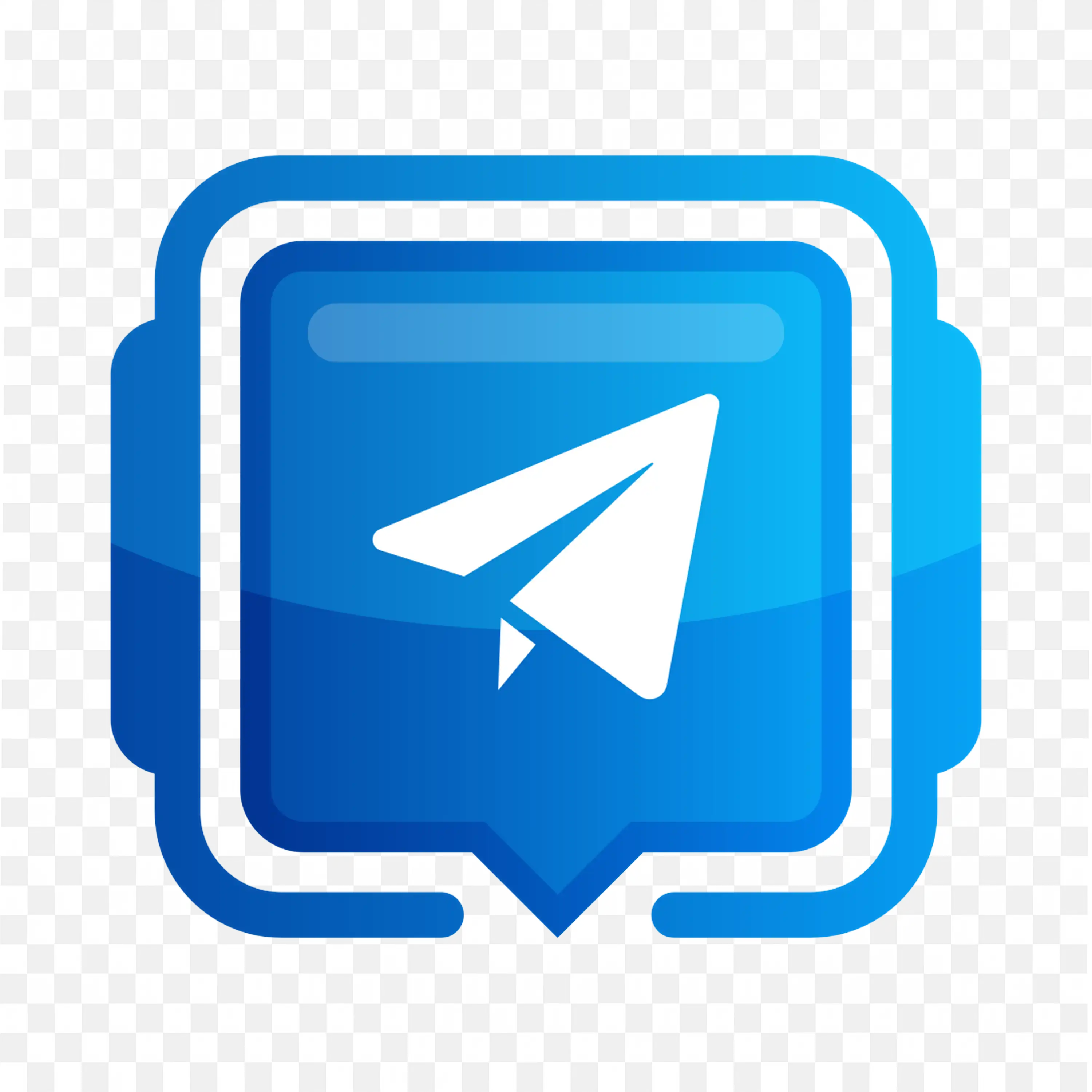 Telegram App Icon in Bold Blue Square PNG download for free