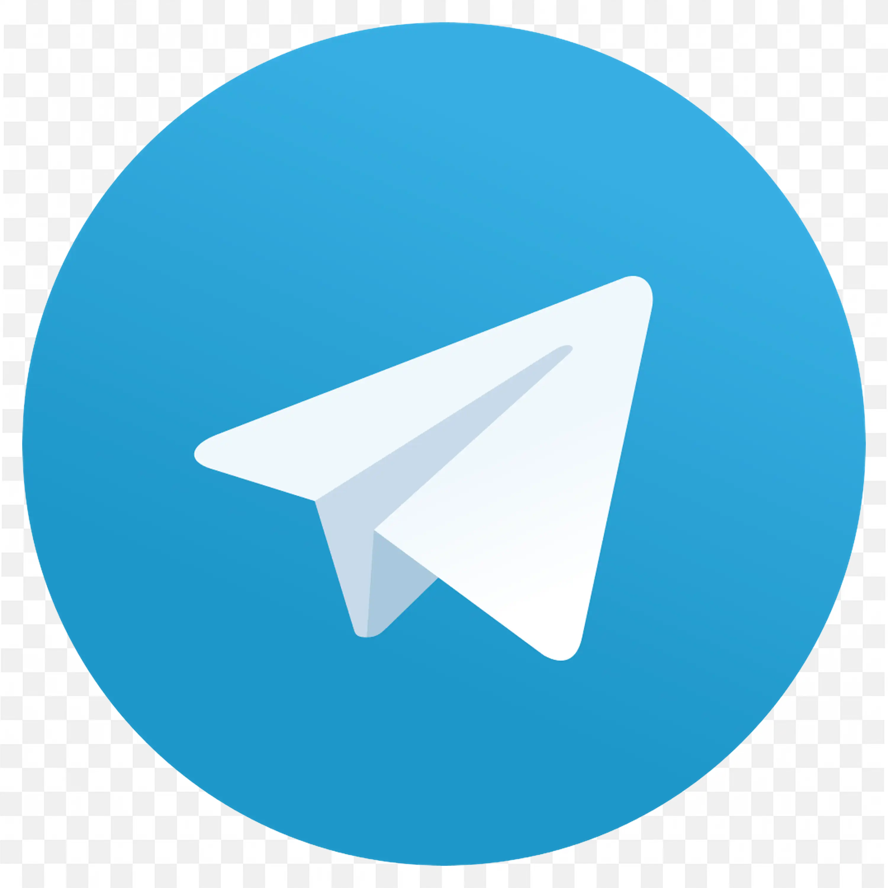 Telegram App Icon with Paper Plane in Blue Circle PNG free