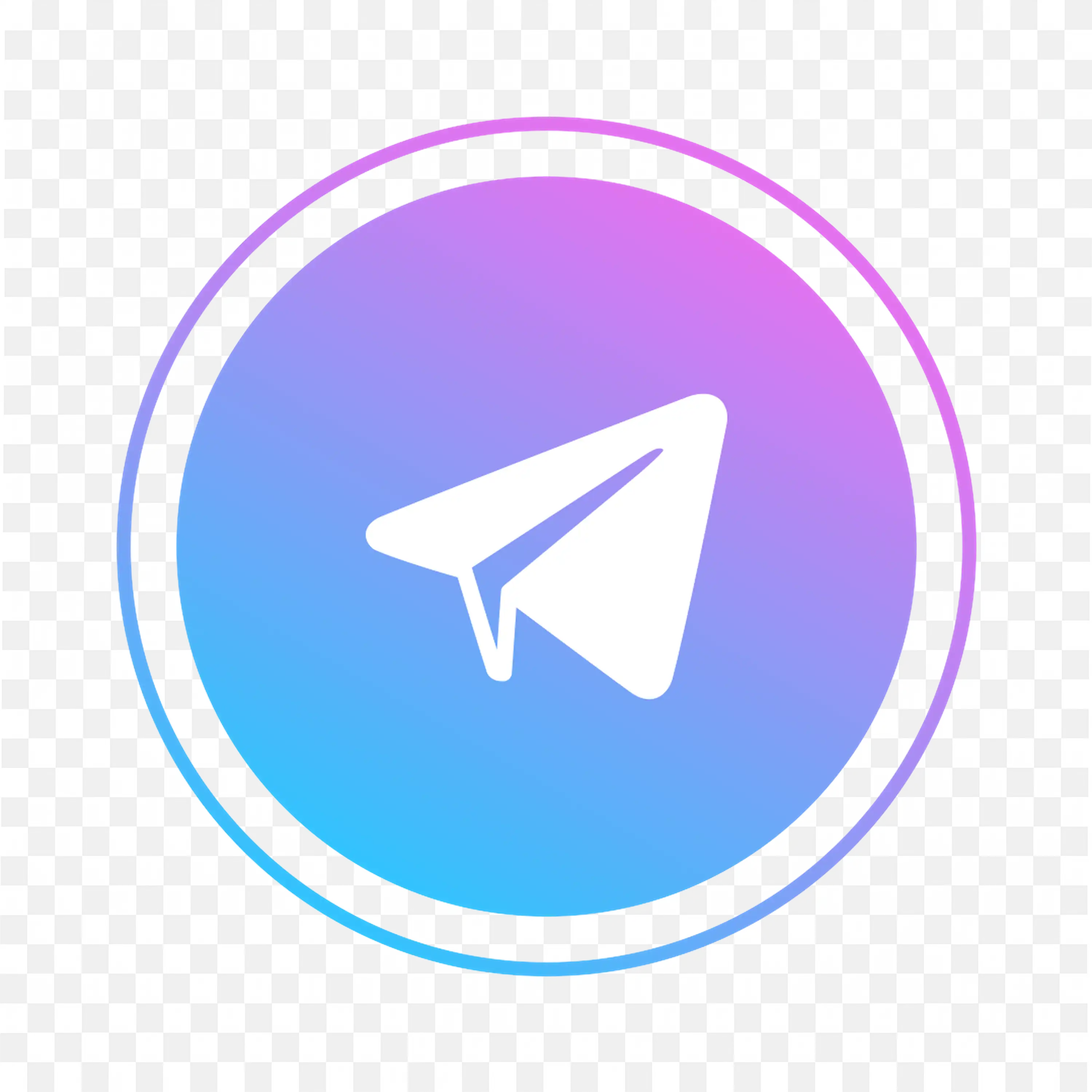 Telegram App Logo with Blue and Purple Gradient Circle PNG
