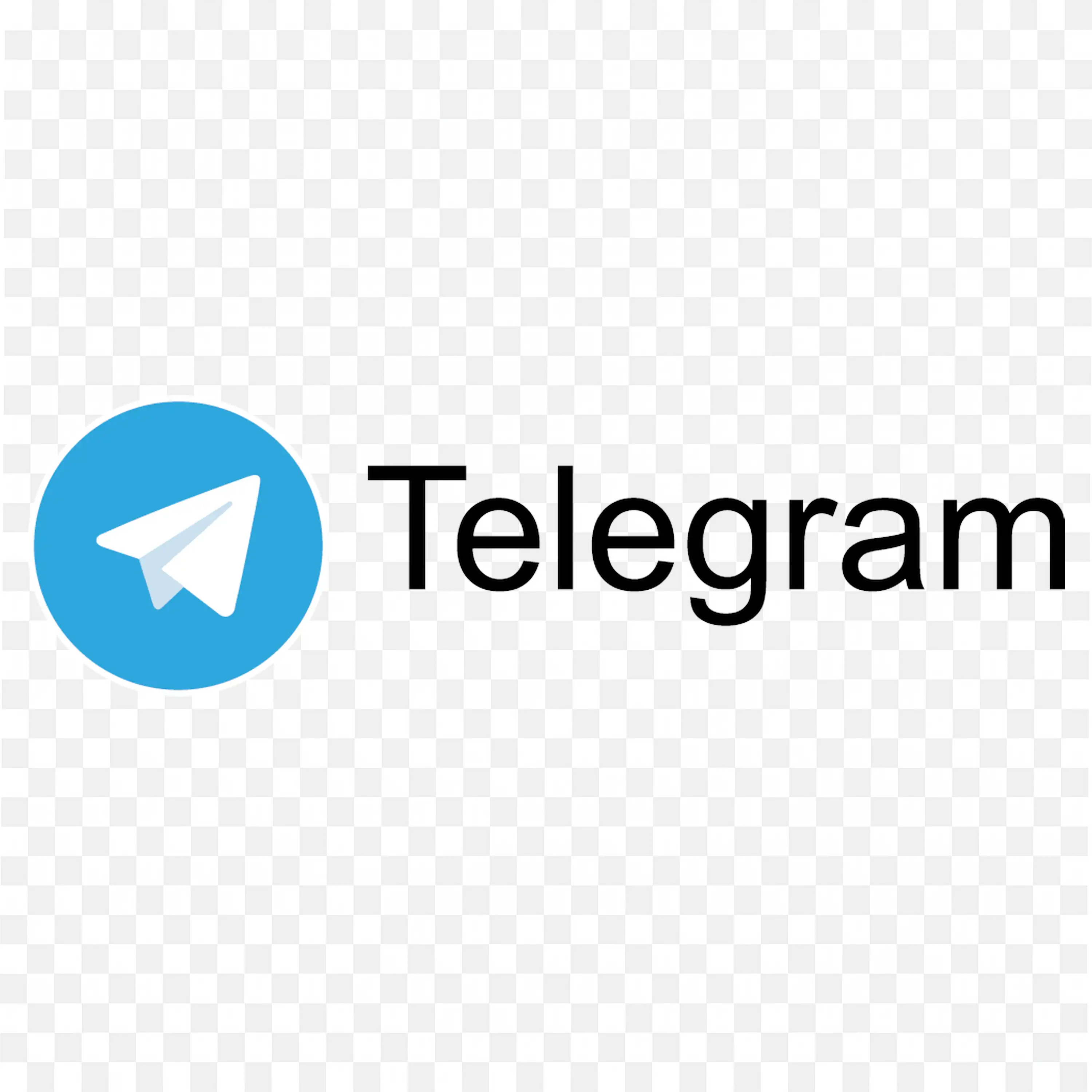 Telegram Wordmark Logo with App Icon on Left PNG free