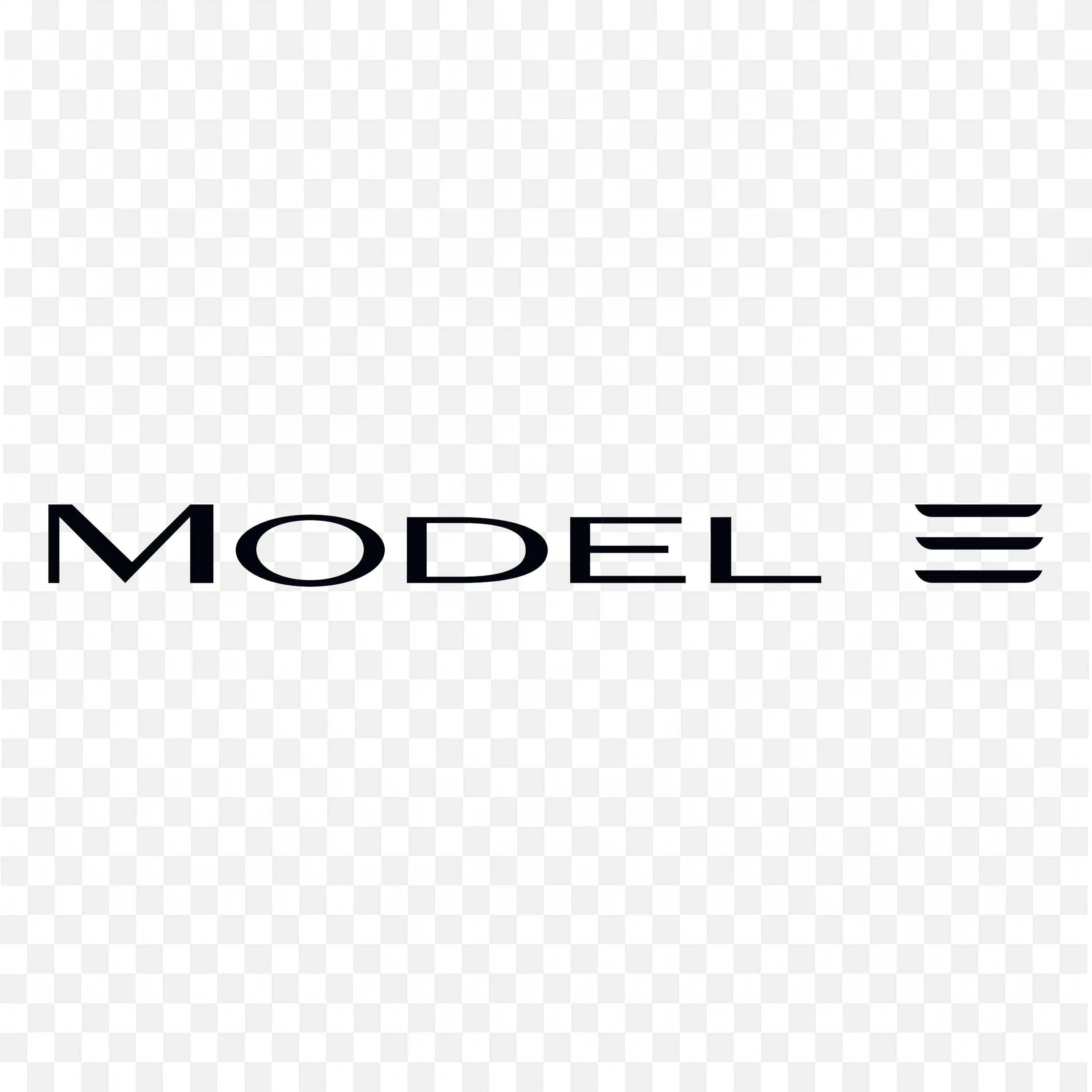 Tesla Model Three Logo with Black Wordmark and Symbol PNG