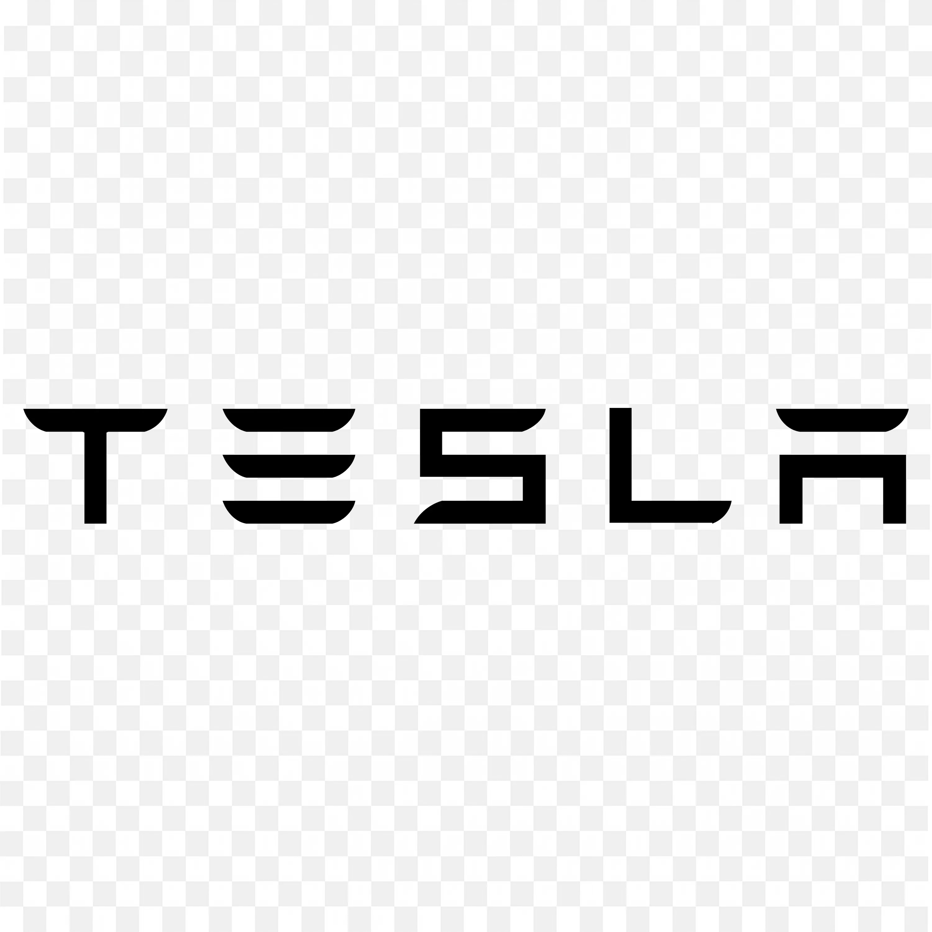 Tesla Wordmark in Black with Stylized font style PNG free