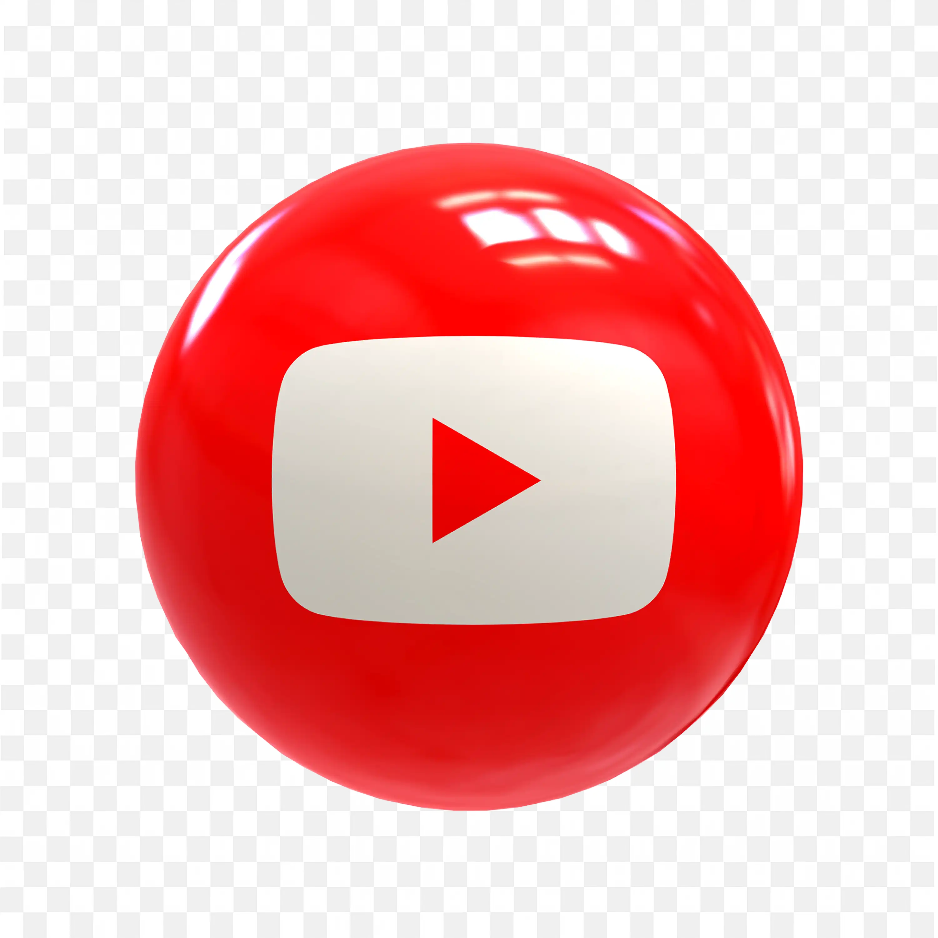 Three Dimensional Red YouTube Play Button Icon PNG free