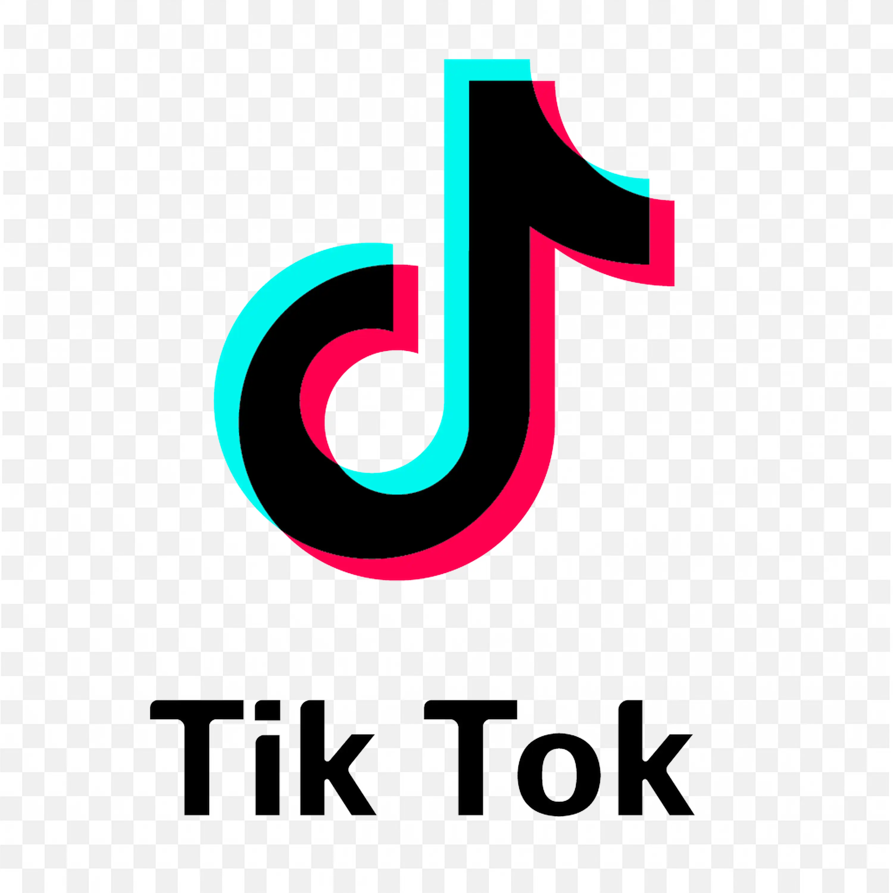 TikTok App Logo with Black Text and Music Note Symbol PNG