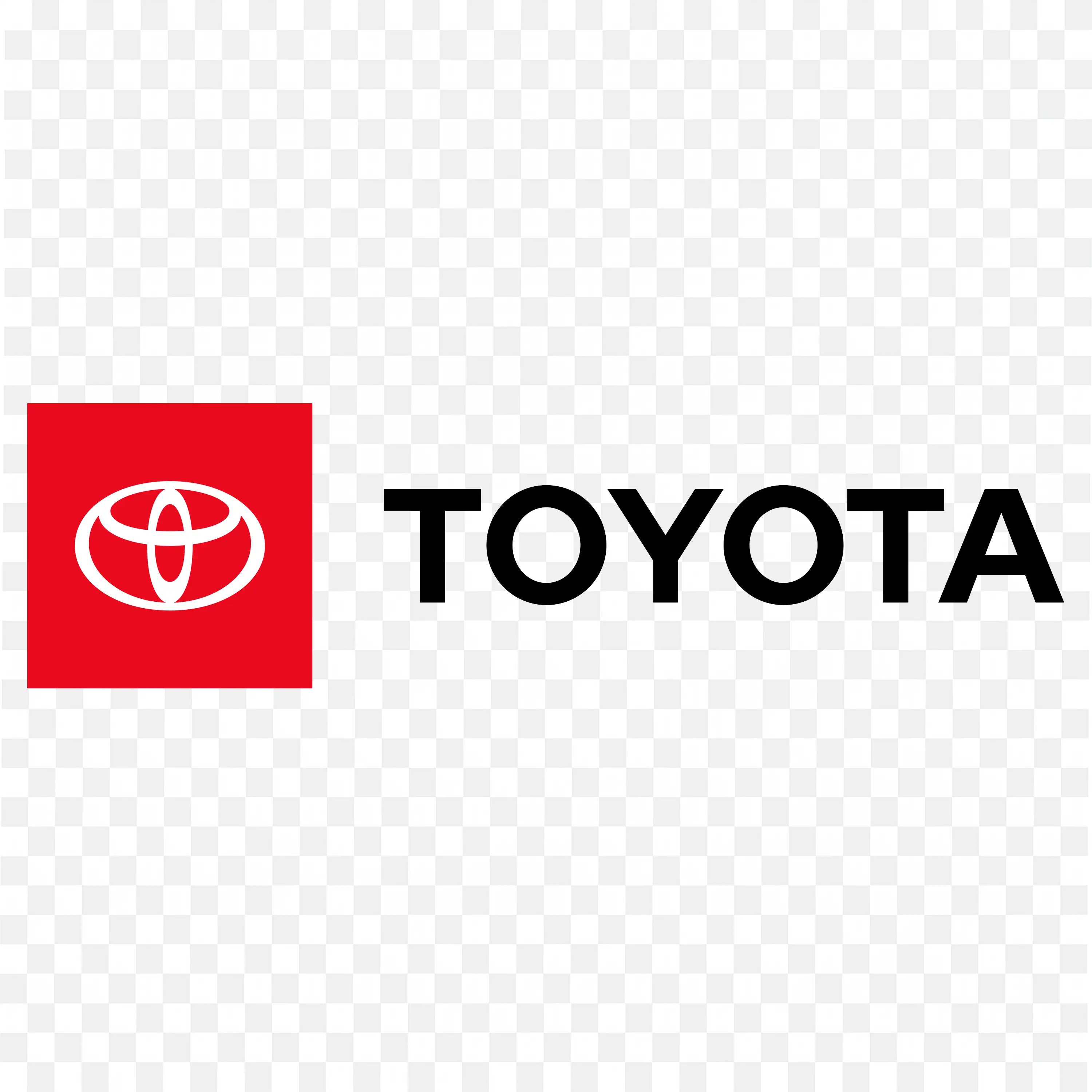 Toyota Logo with Red and white symbol and Black Font PNG