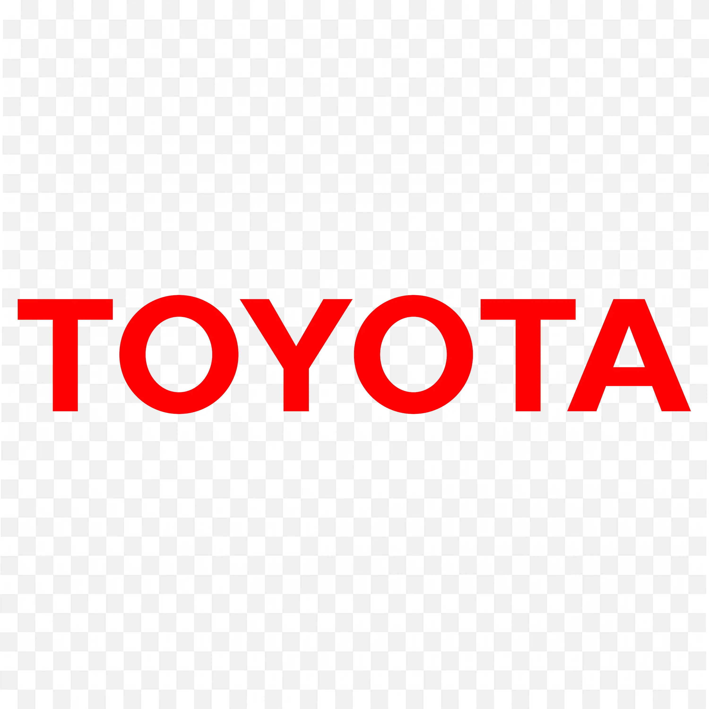 Toyota Wordmark Logo in Bold Red Text style PNG free