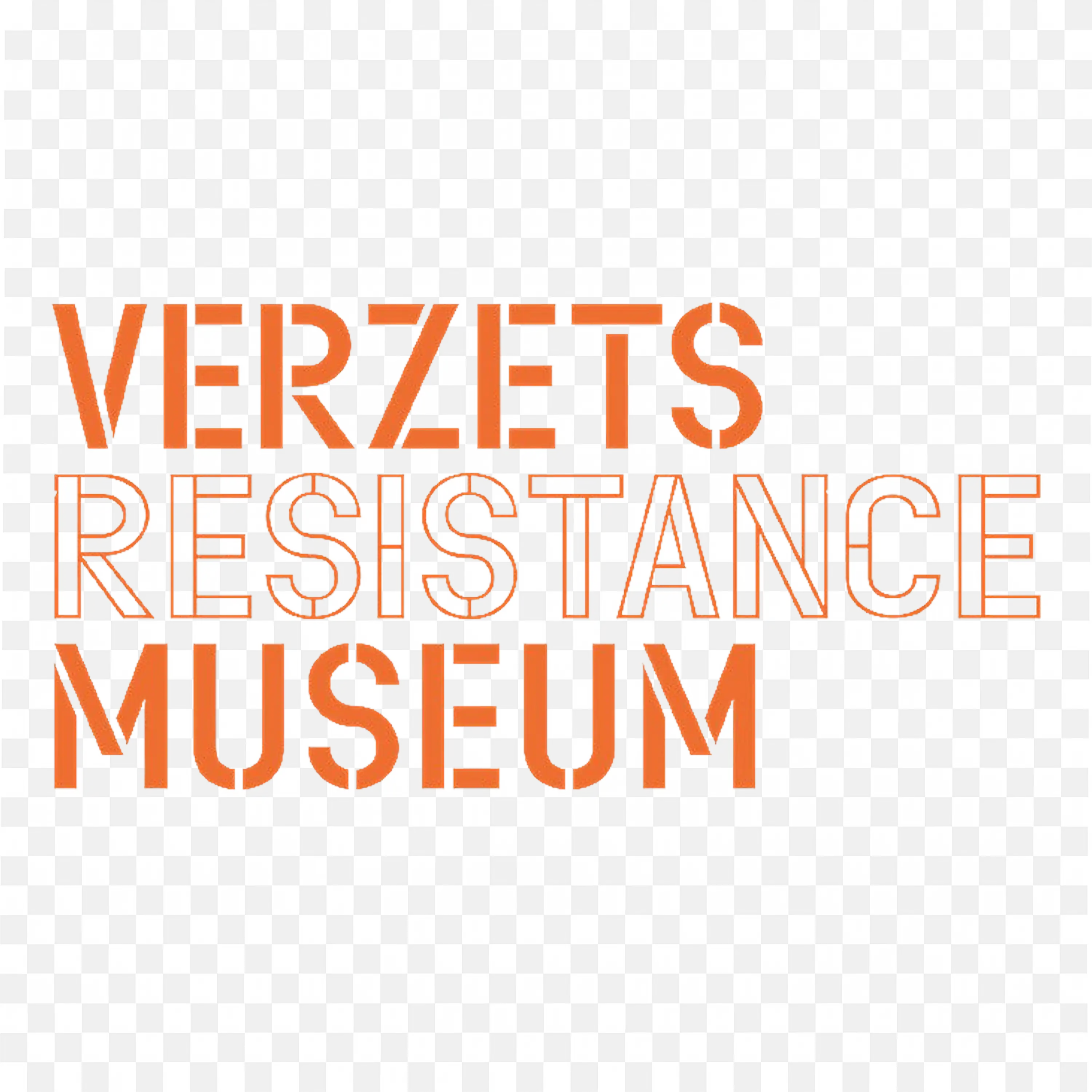 Verzets Resistance Museum logo in bold orange text PNG