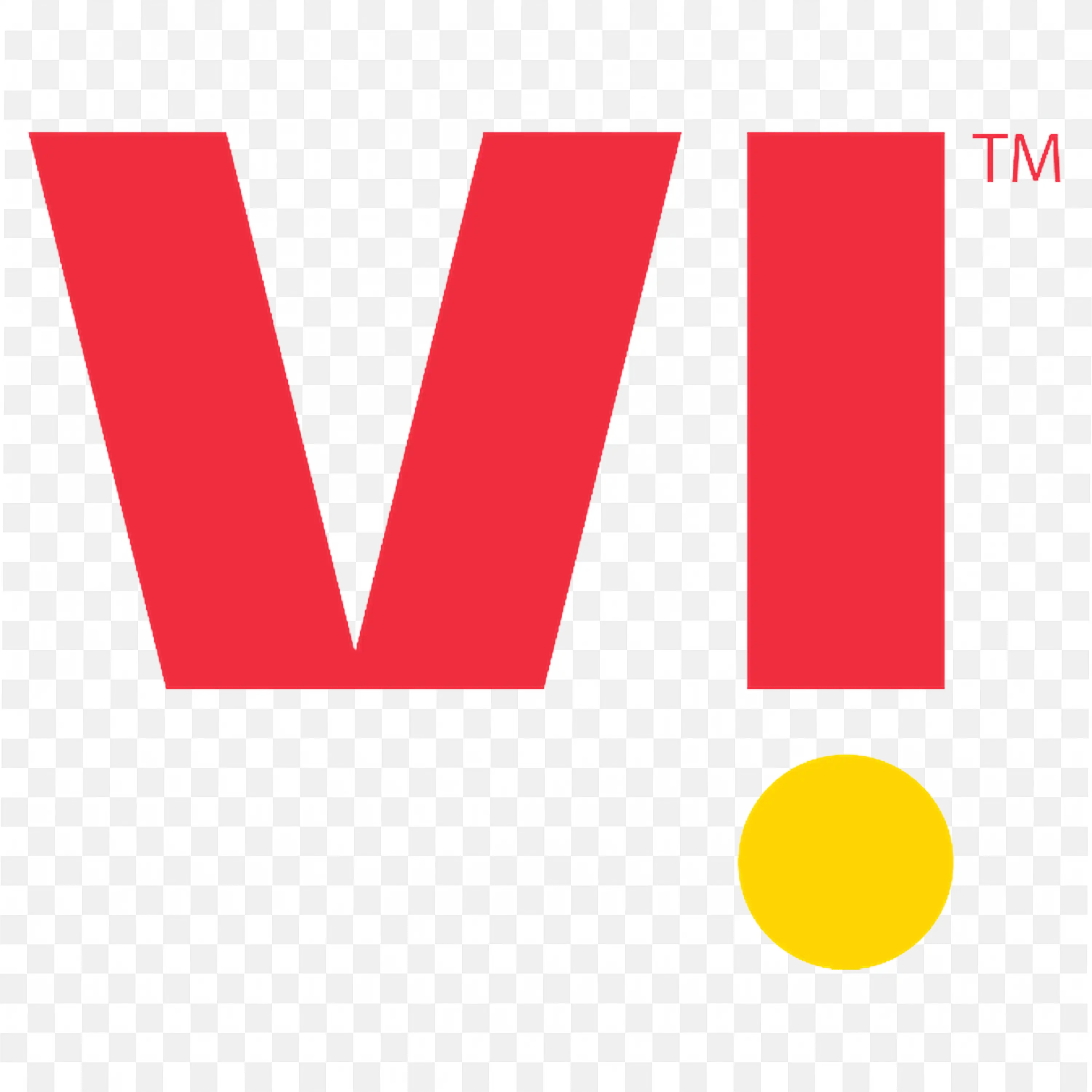 Download the VI Logo with Red Text and Yellow Dot PNG