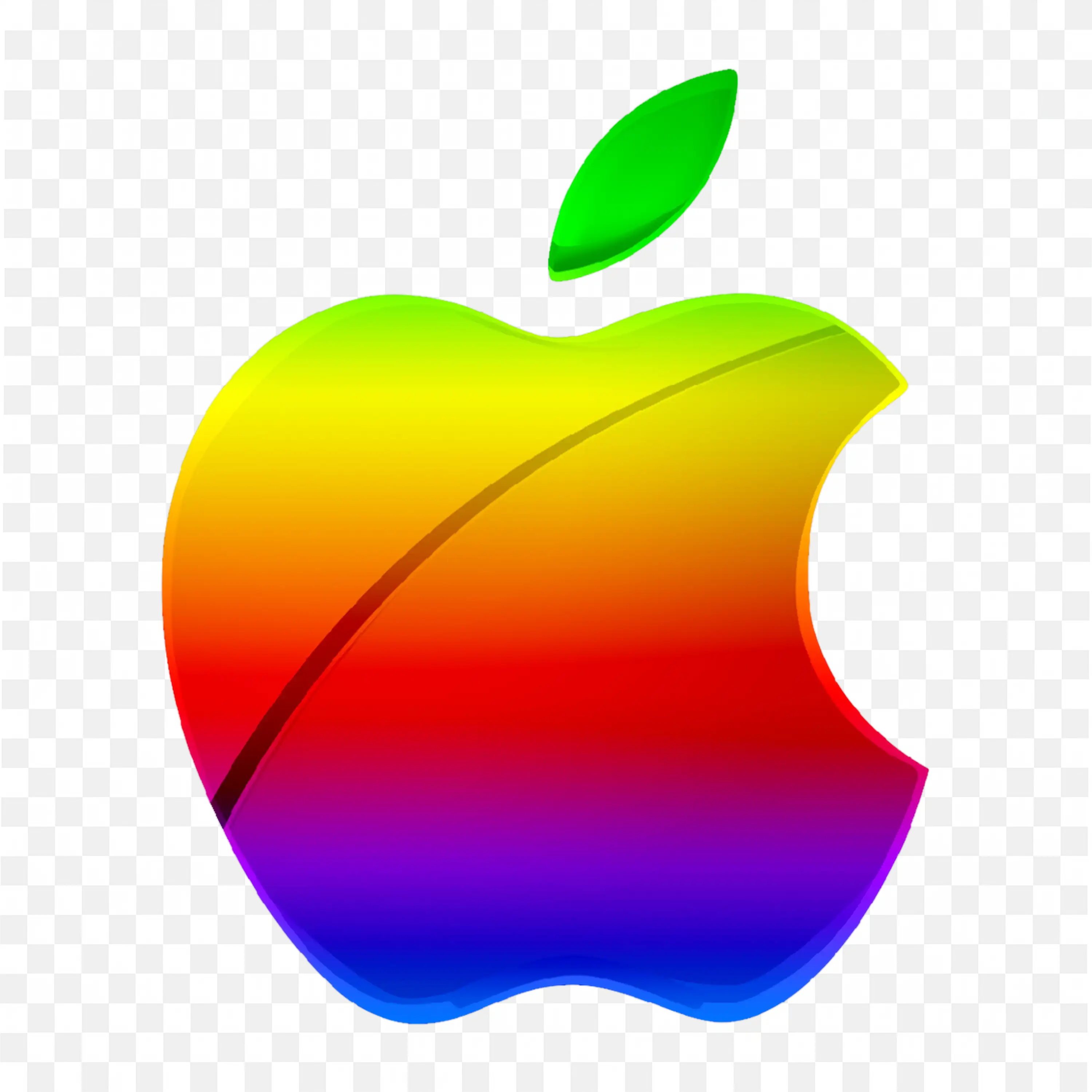 Vibrant rainbow gradient Apple logo with Bold colours PNG