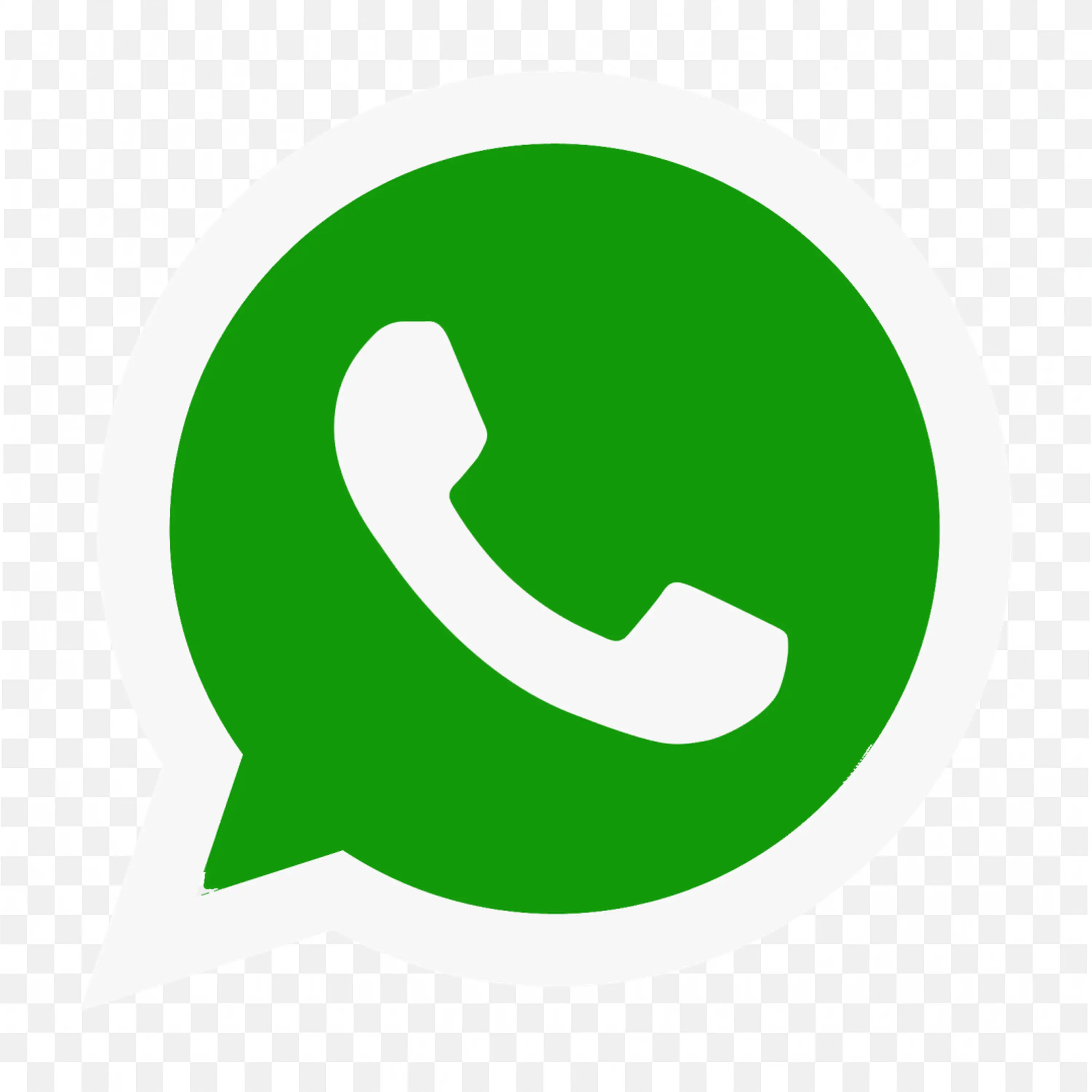 WhatsApp Logo with white outline and green Background PNG