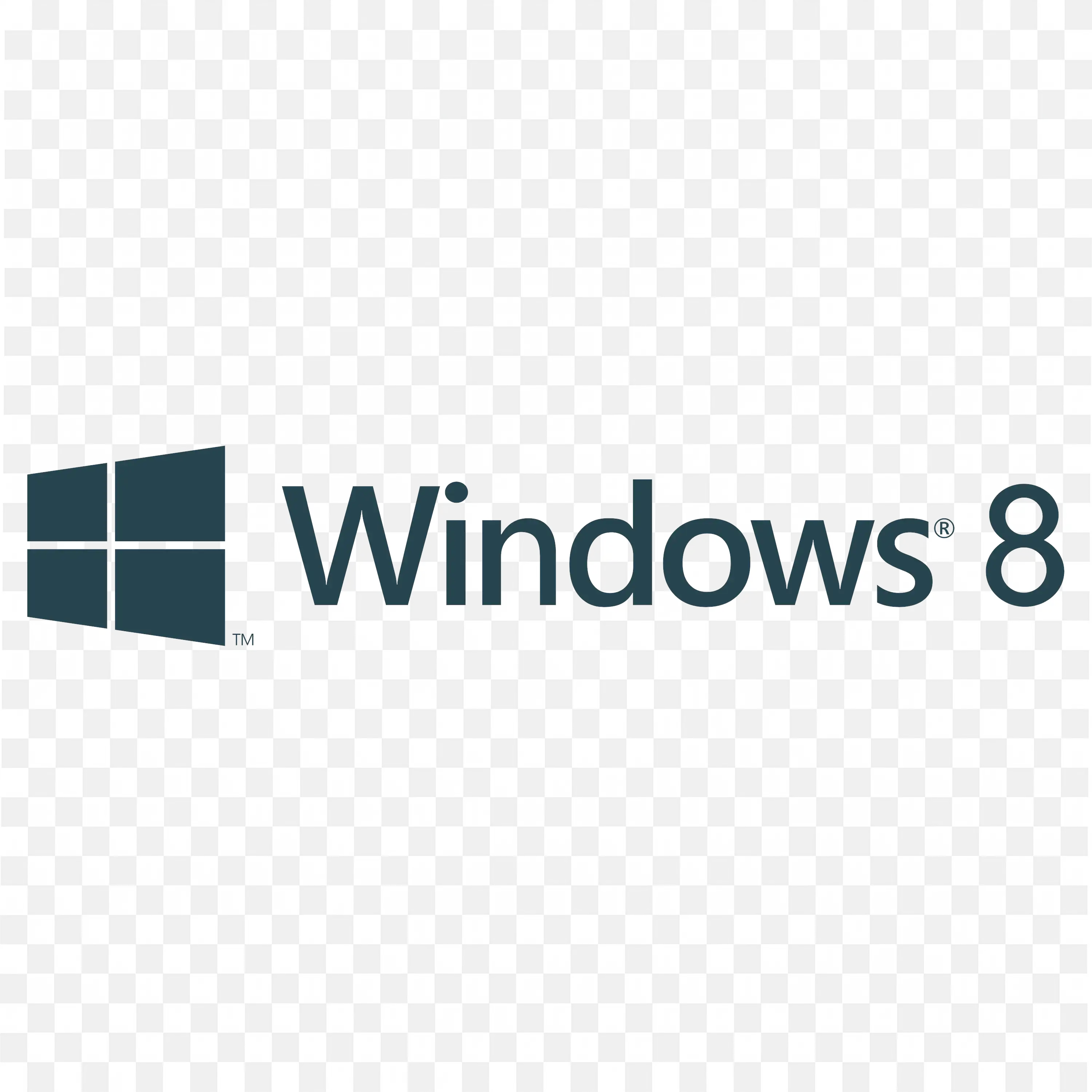 Windows Eight Logo with Dark Blue window Icon and Text PNG