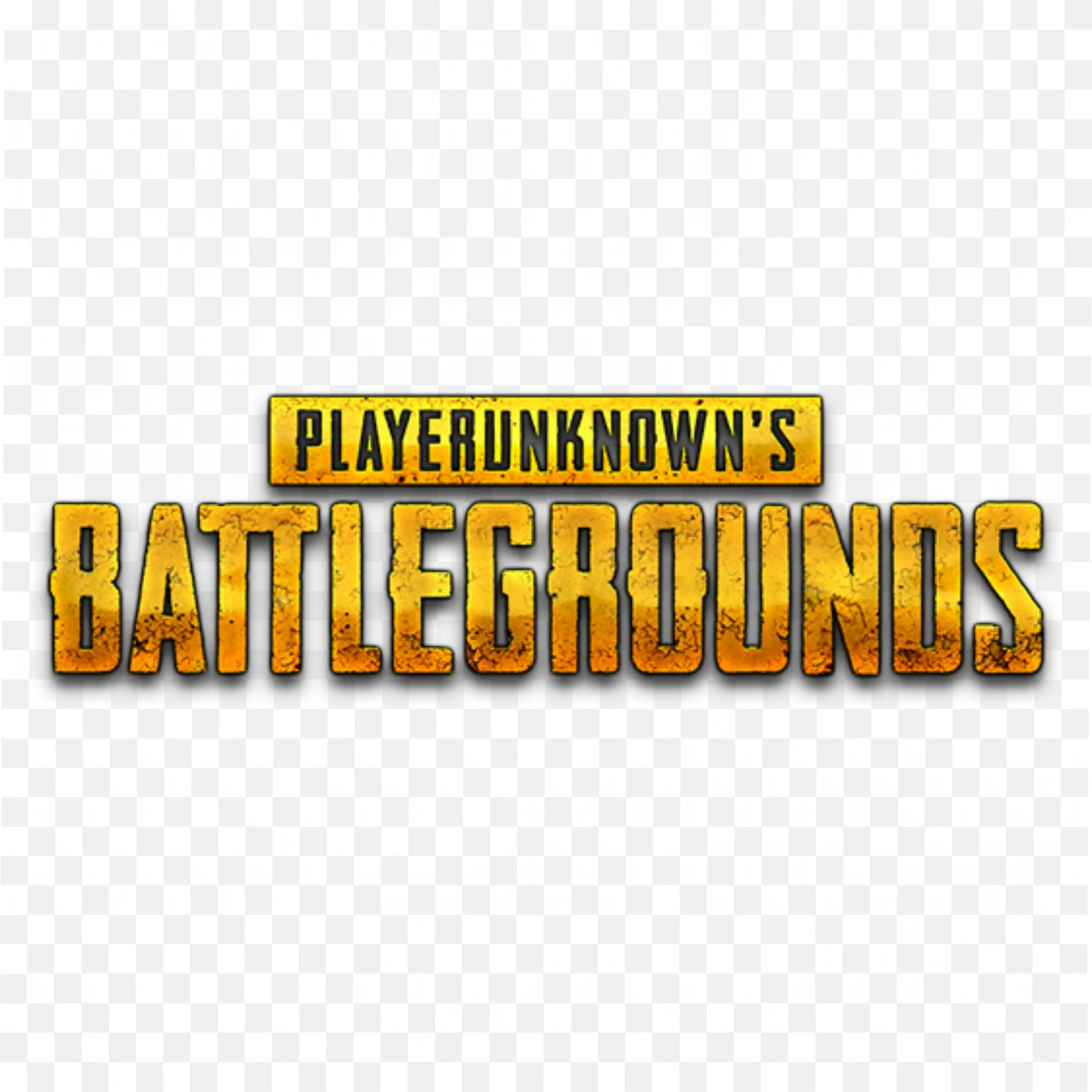 Yellow PUBG Battlegrounds Logo with Grunge Game Font PNG