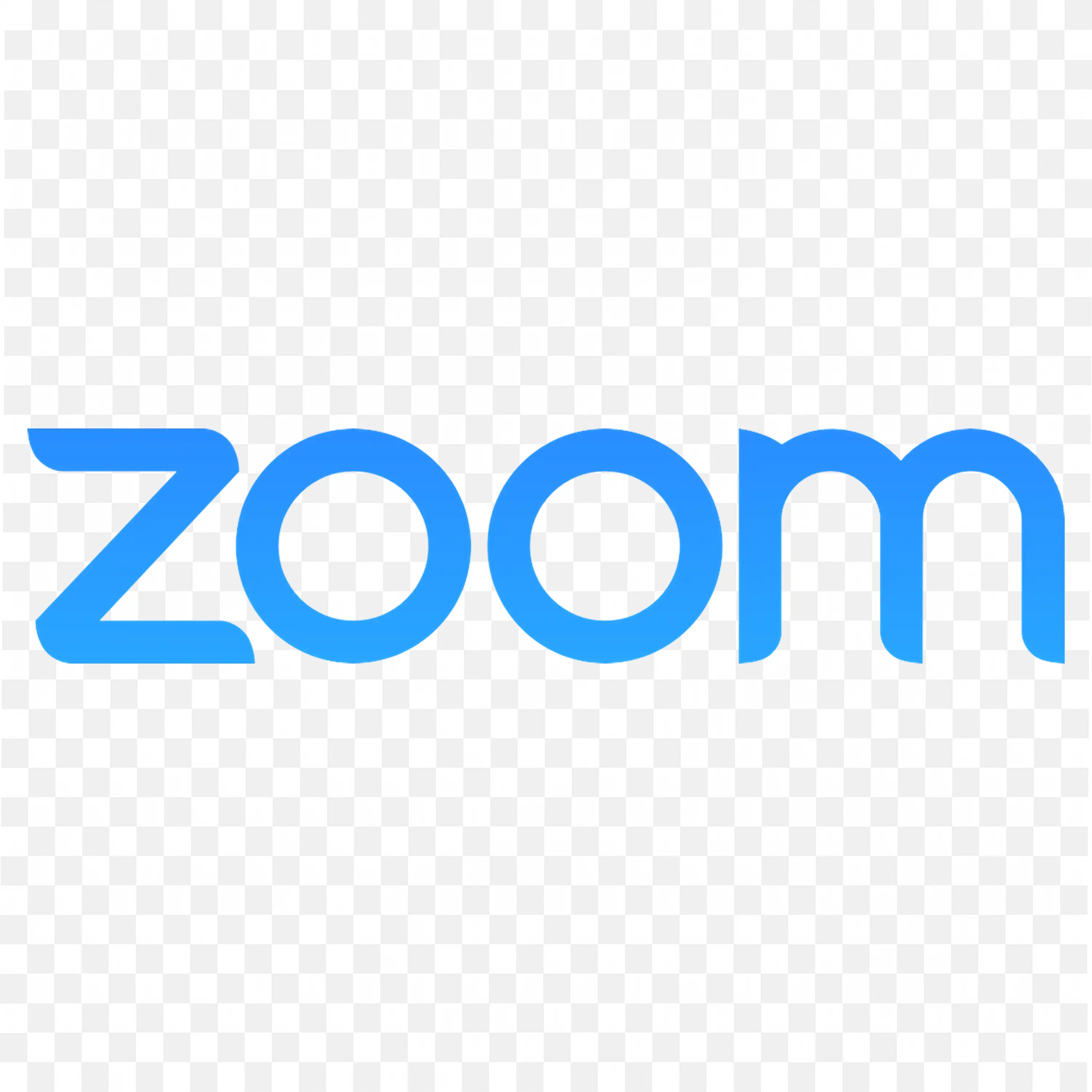 Download the Zoom Communication App Logo in Blue Font PNG