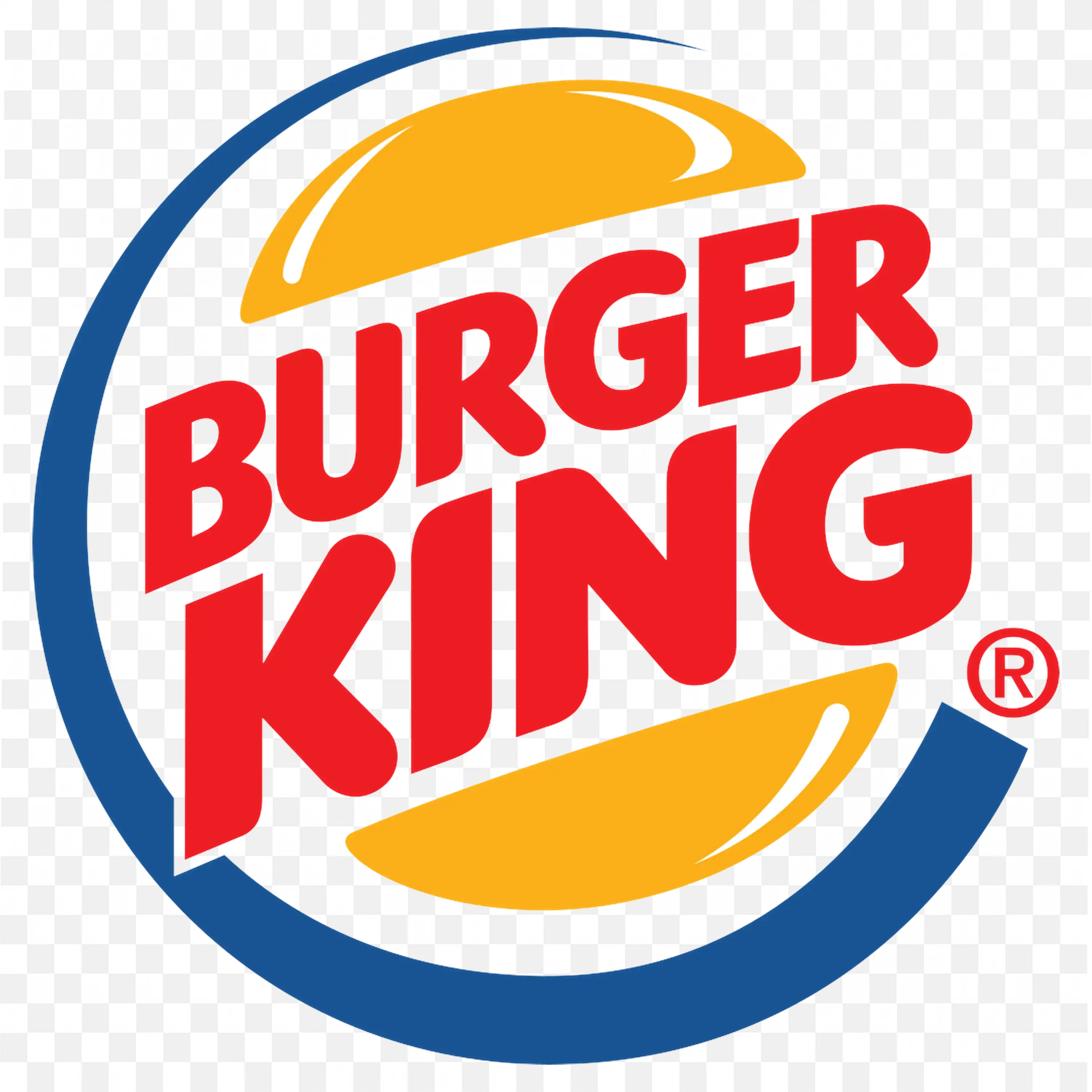 Zoom View of Burger King logo with red text and Orange bun