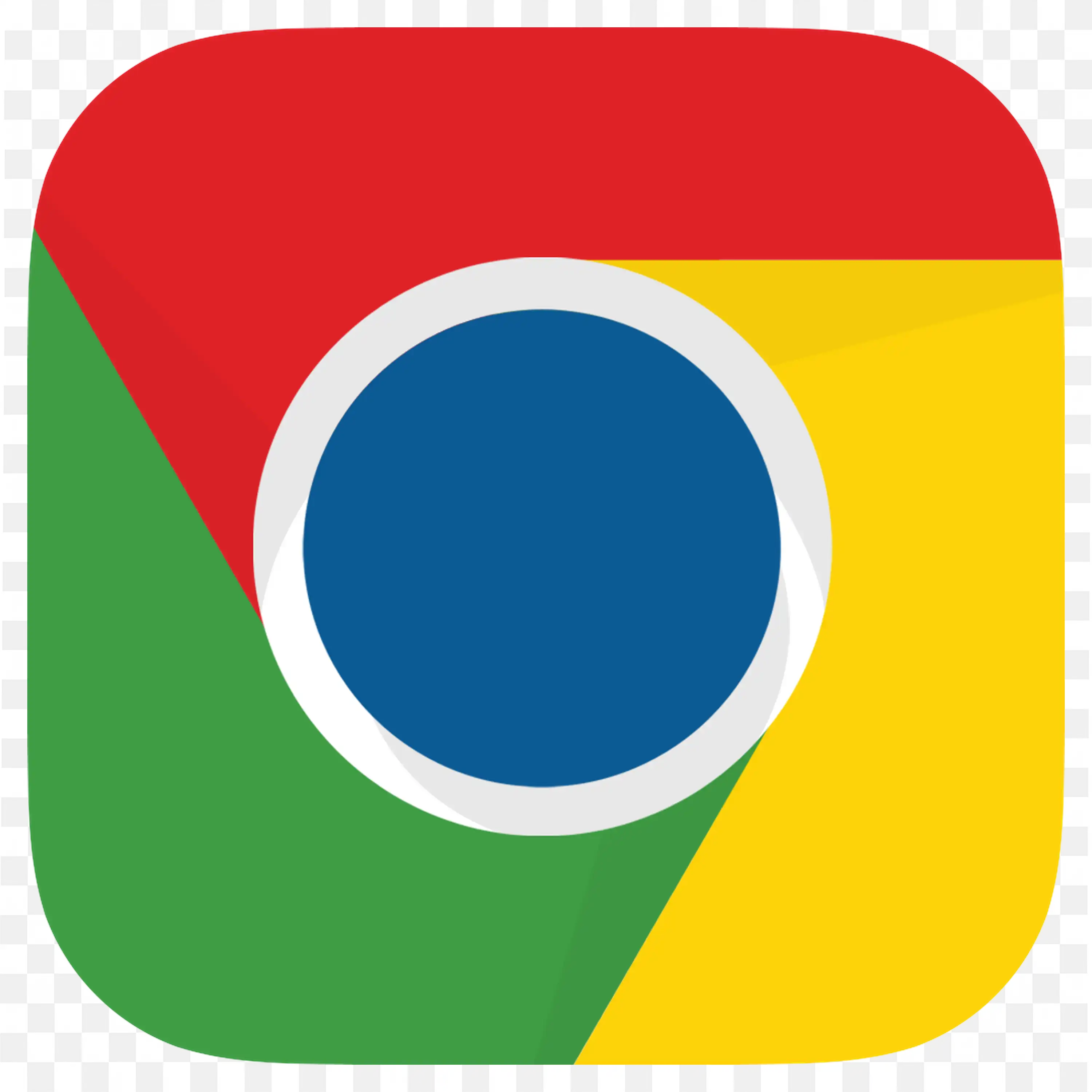 Zoom View of Square Chrome with Flat Colours and Blue Center
