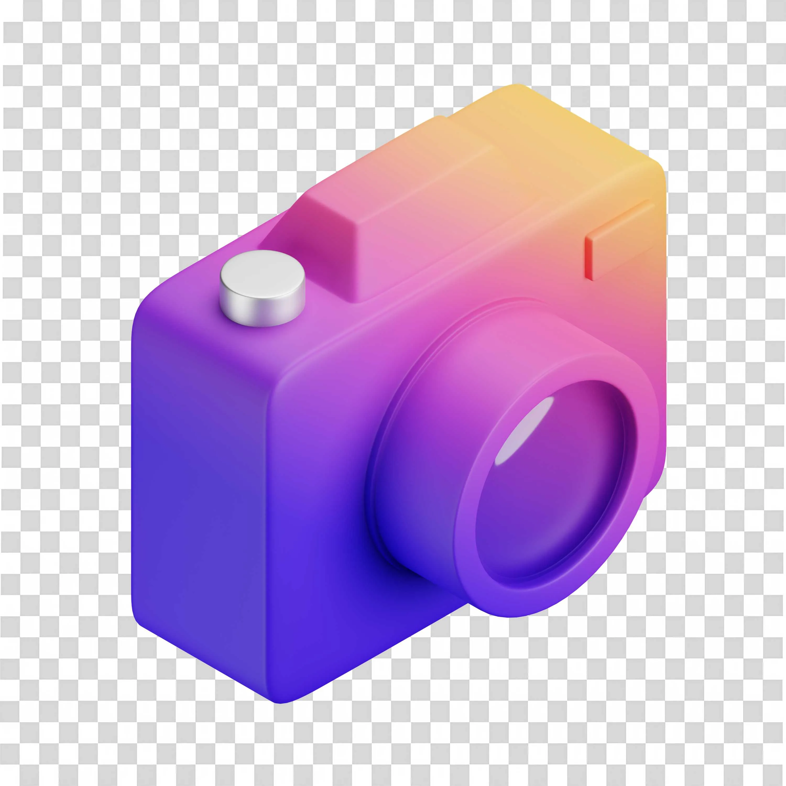 3D Gradient Camera Icon Side Angle PNG Transparent Download