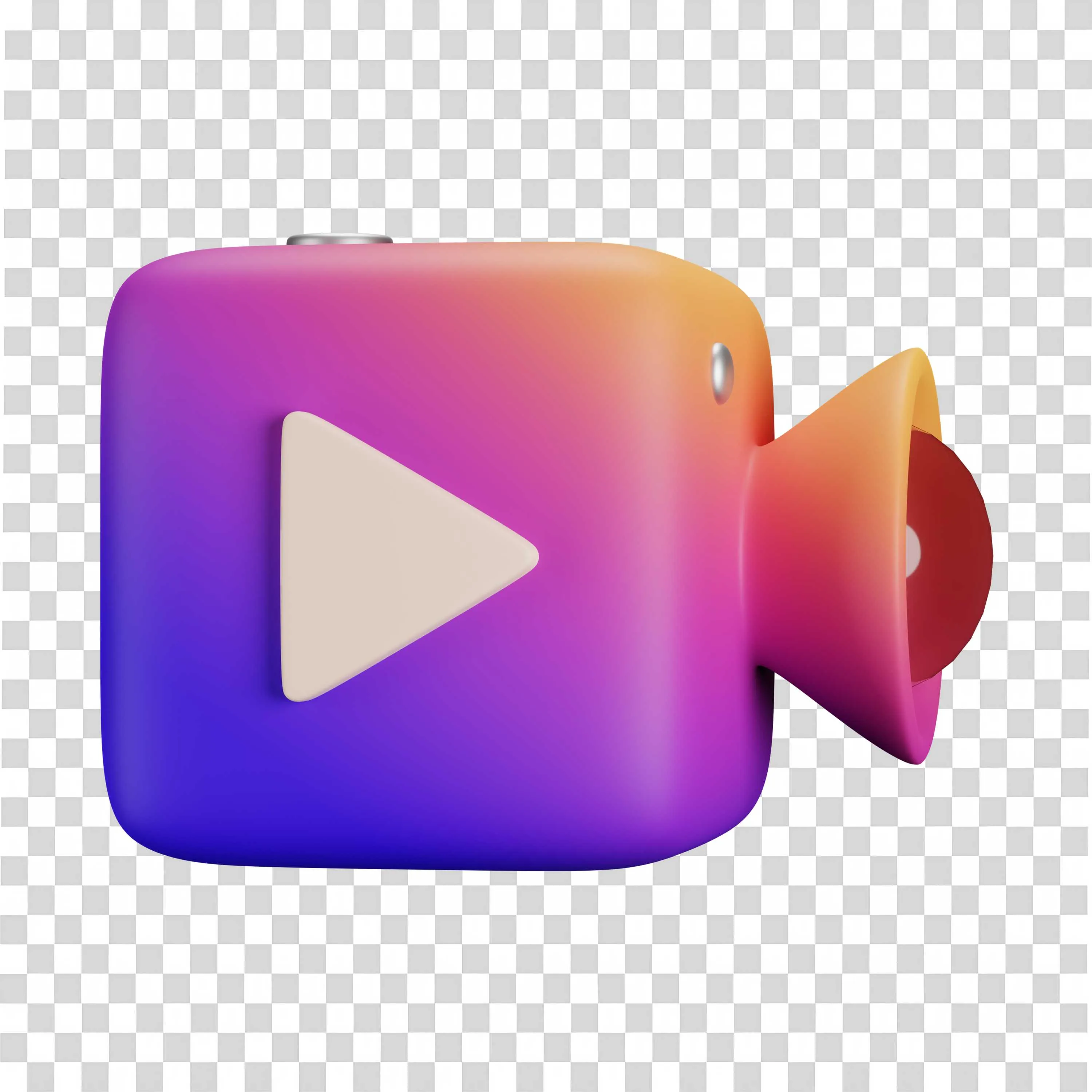 3D Gradient Video Camera Play Button PNG Transparent Download