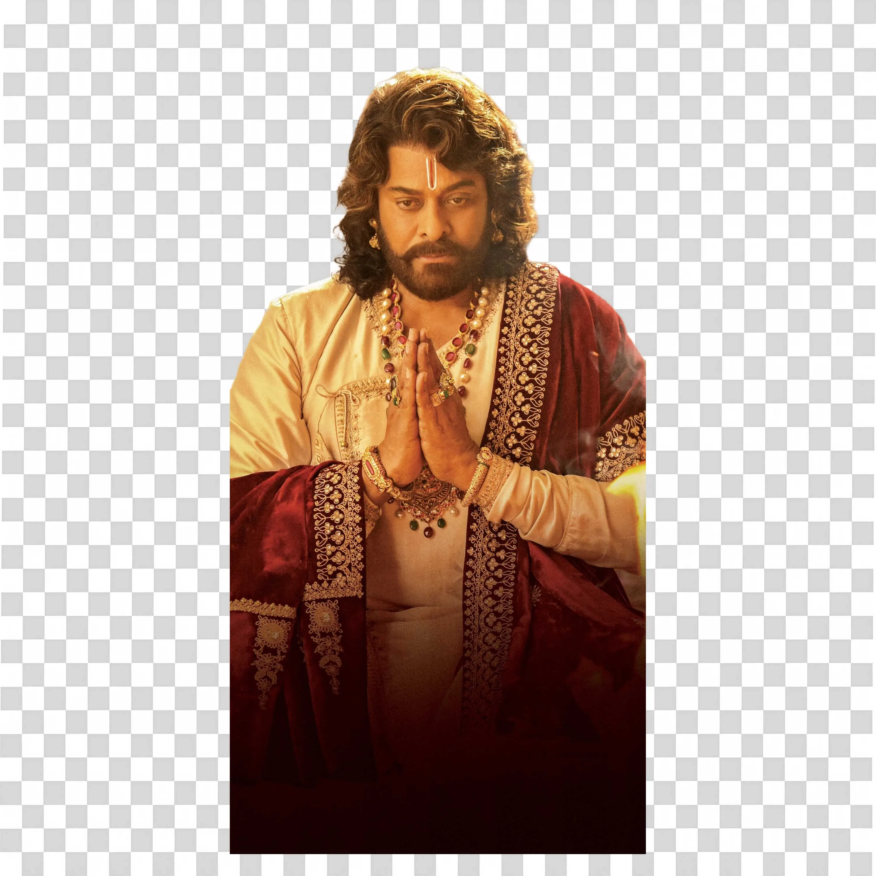Chiranjeevi Royal King Look Namaste Pose PNG Clipart