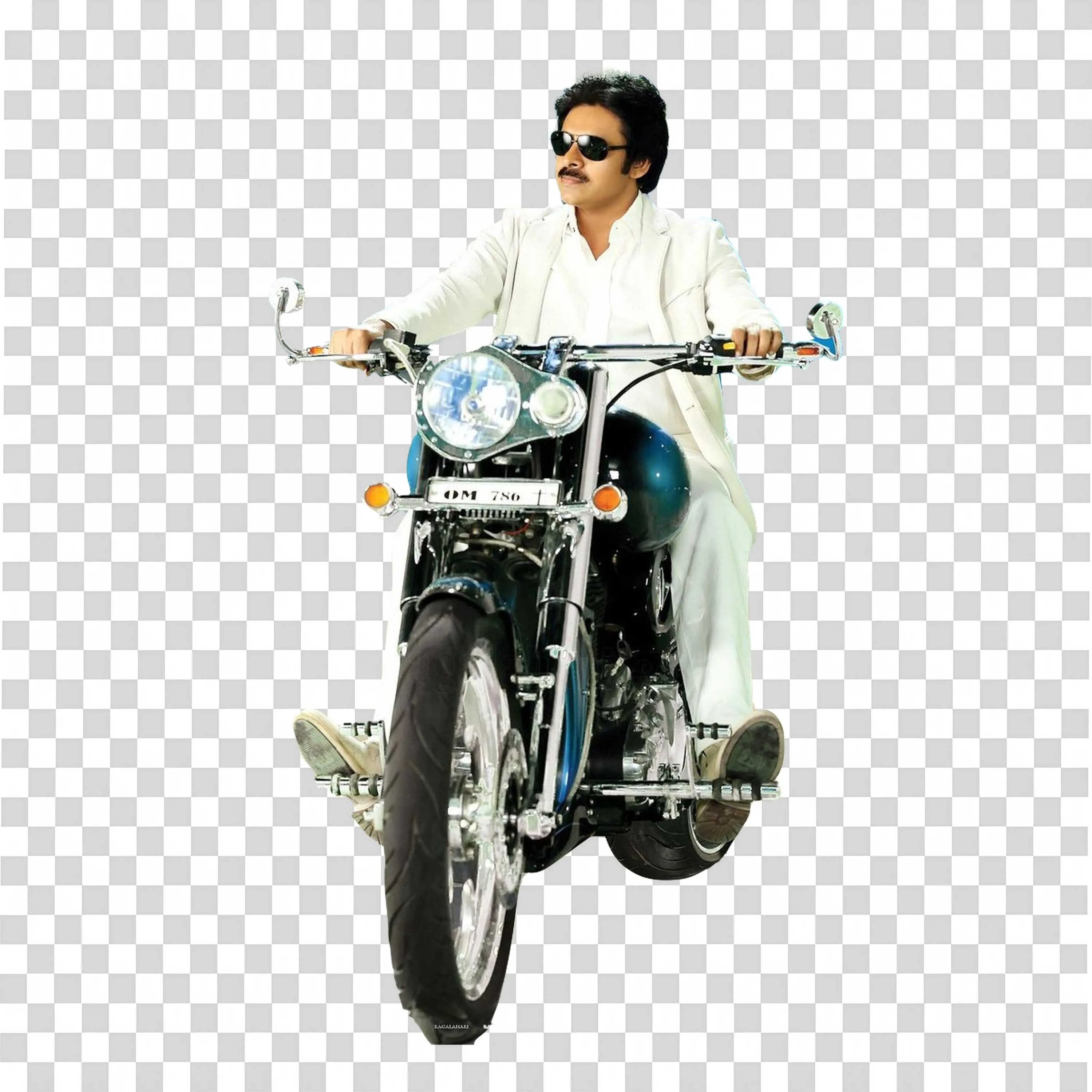 Pawan Kalyan Bike Entry Mass Pose Transparent PNG Download