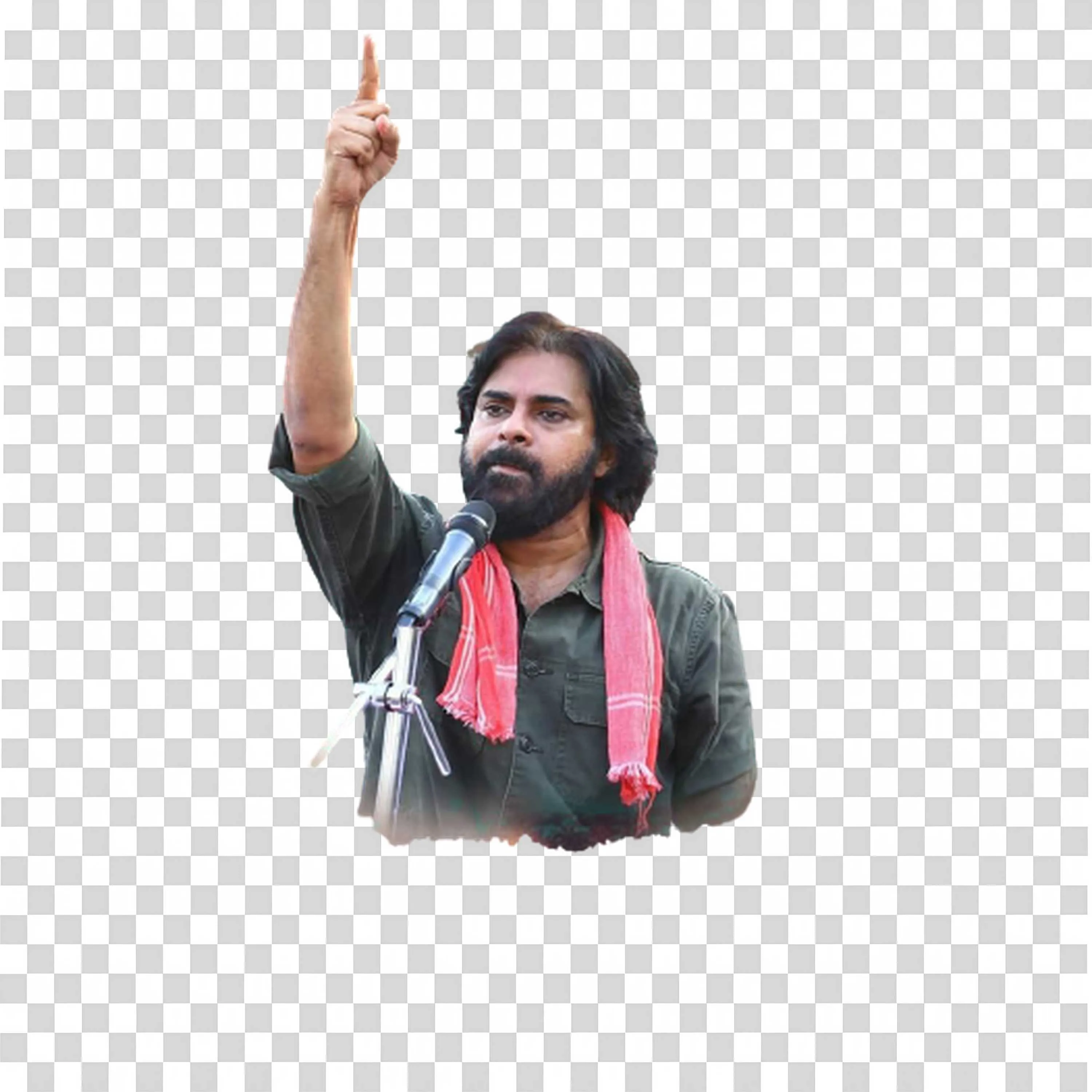 Pawan Kalyan Illustration Iconic Upward Pointing PNG Download