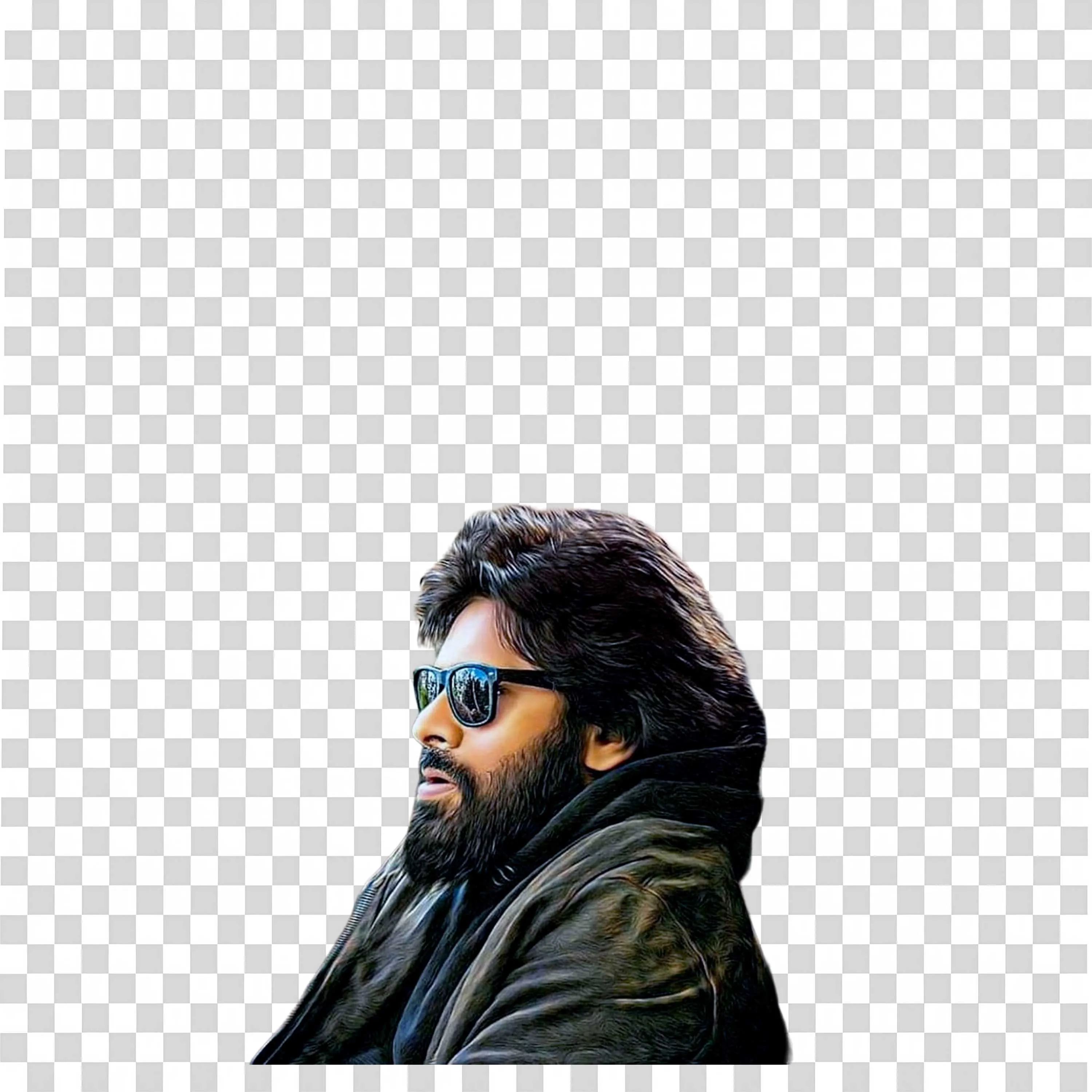 Pawan Kalyan in Sunglasses Looking Away PNG Transparent