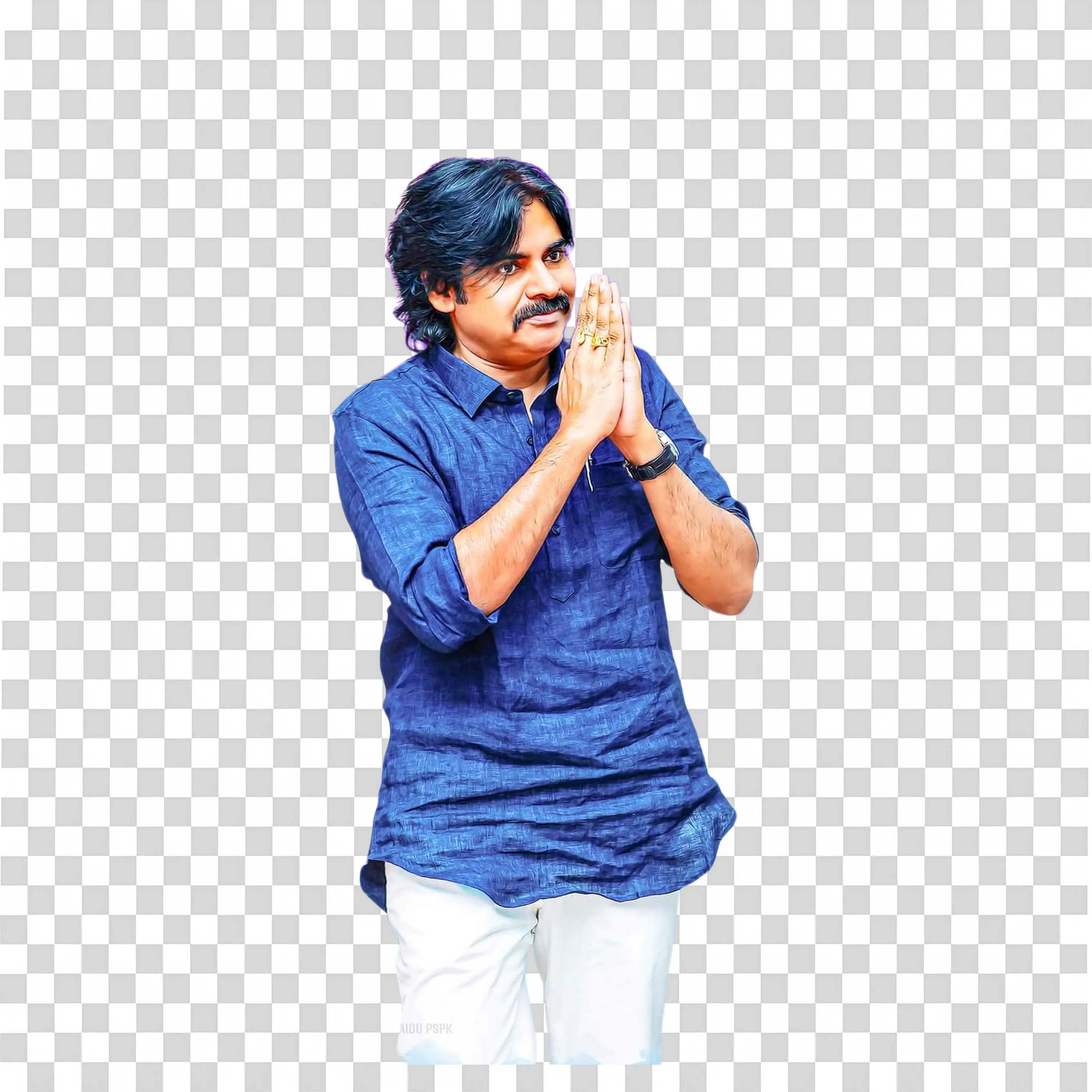 Pawan Kalyan Namaste Pose Traditional Look PNG Download