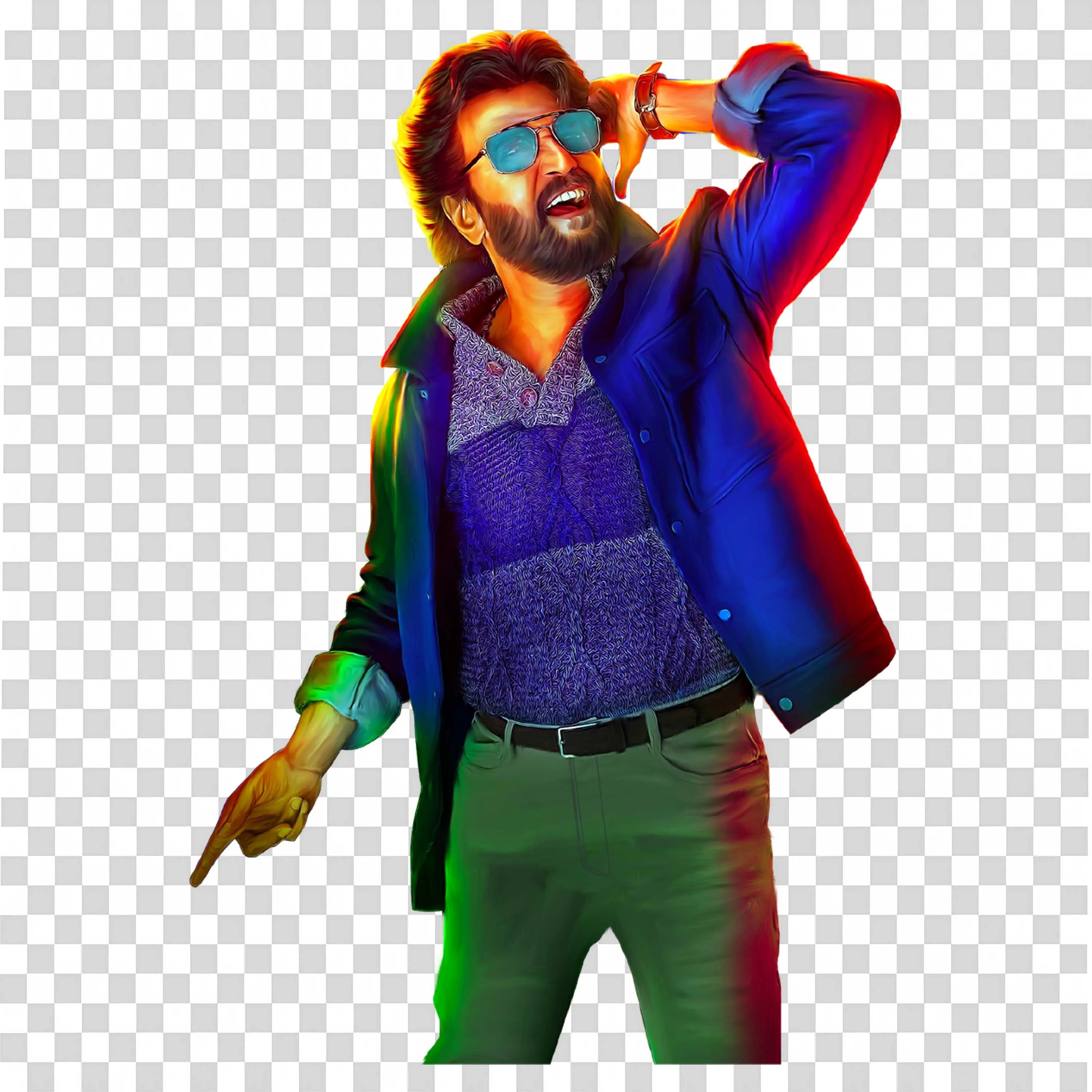 Petta Movie Rajinikanth Marana Mass Step Digital PaintingArt