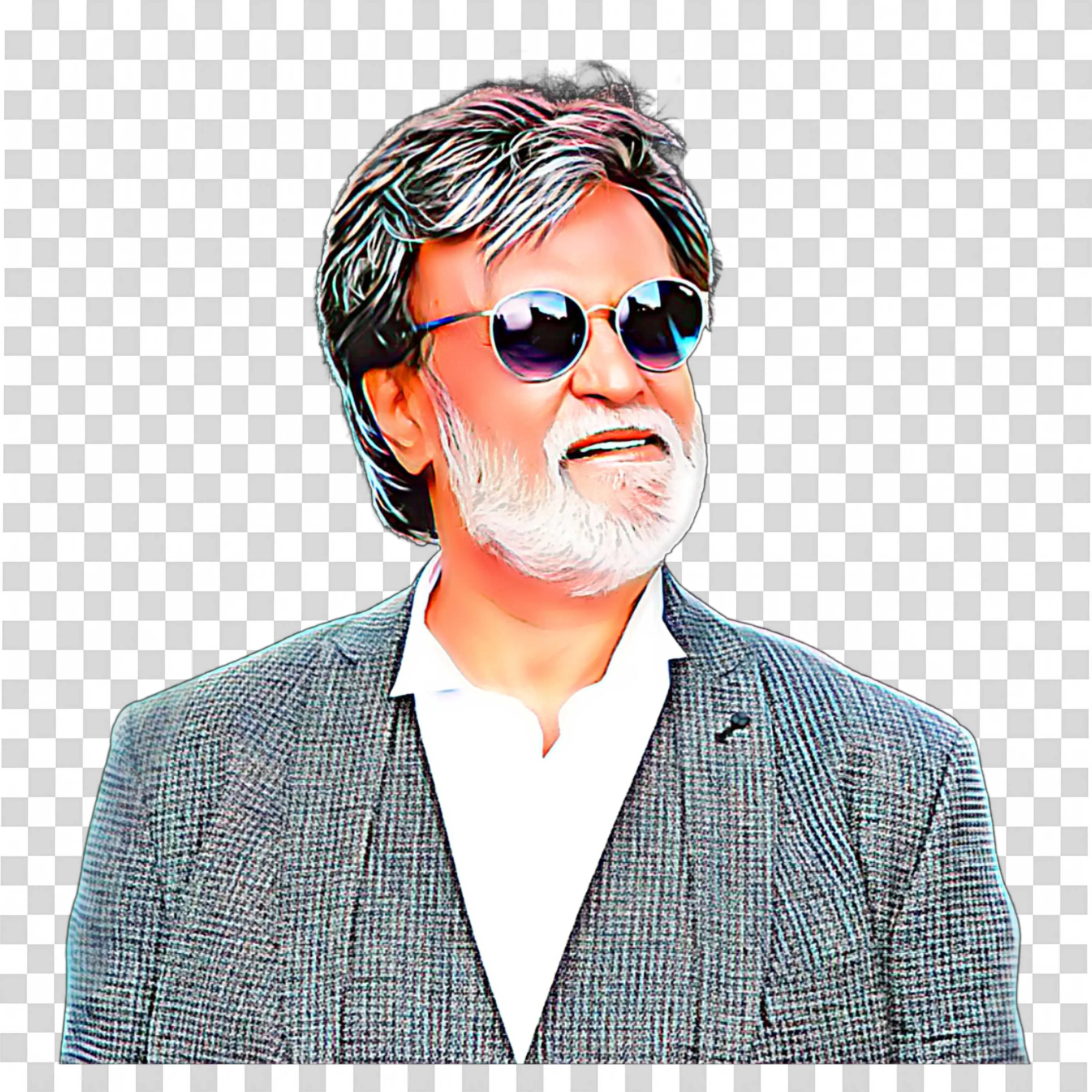 Rajinikanth Kabali Movie Stylish Digital Portrait Art PNG