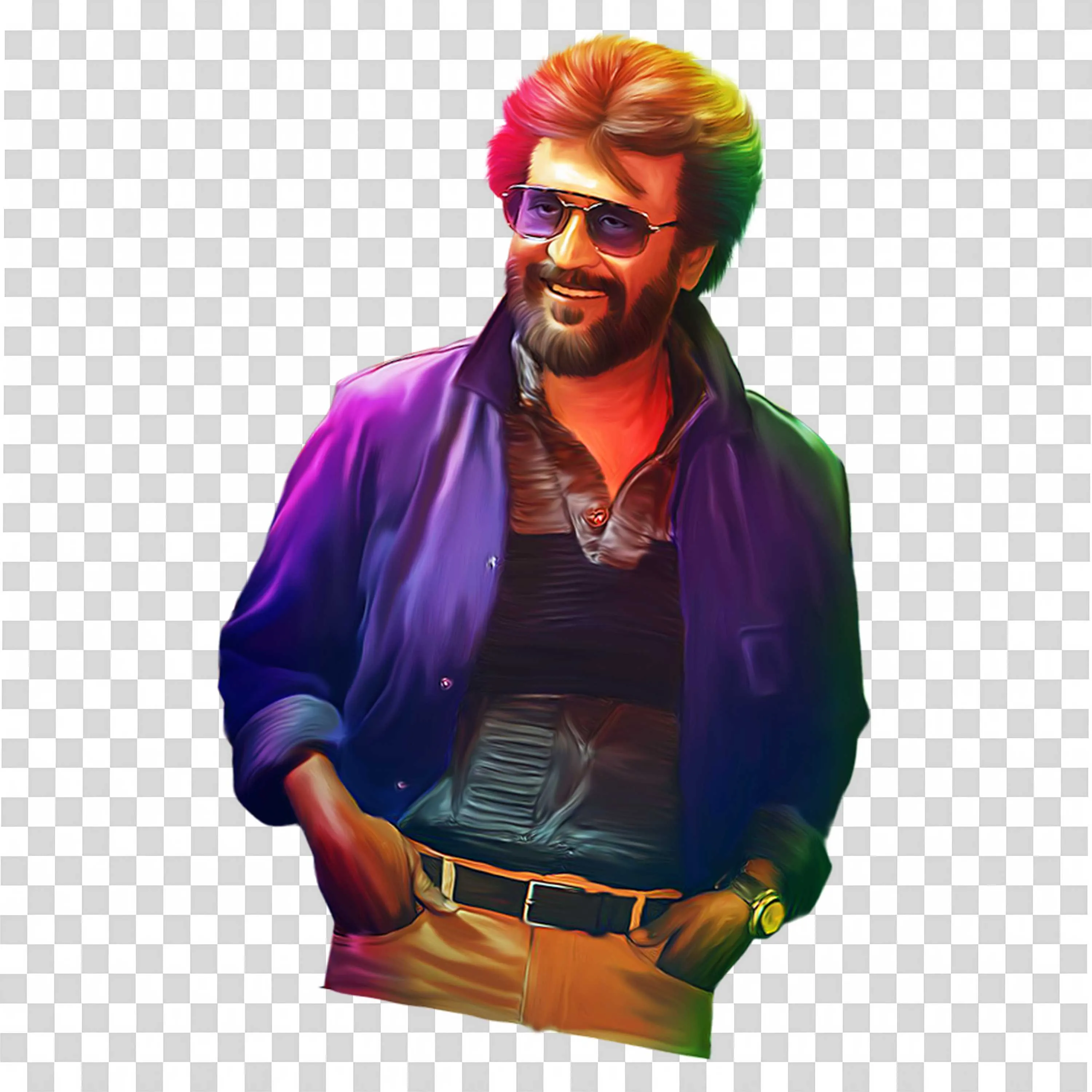 Rajinikanth PNG with Stylish Look from Kabali Movie Poster