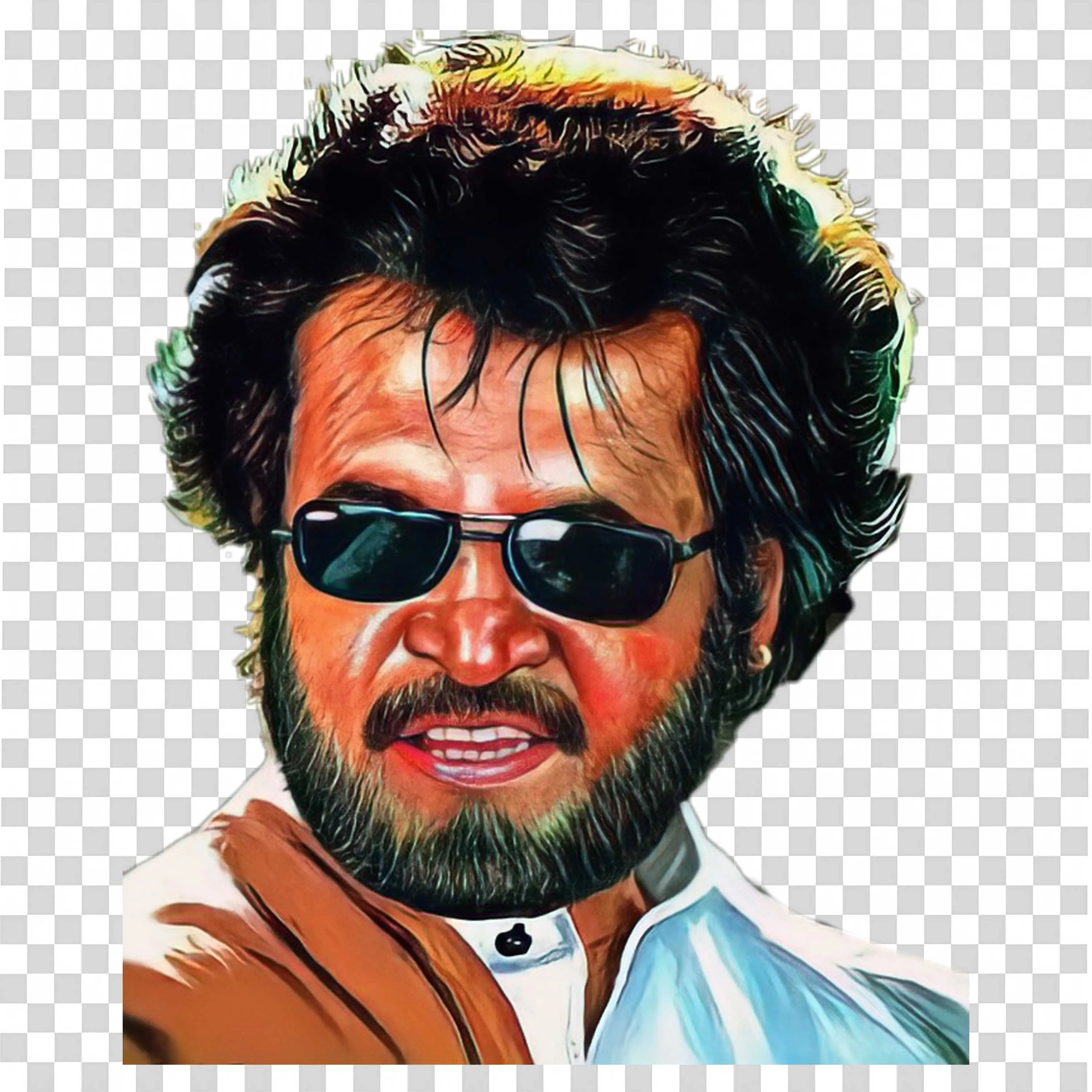 Rajinikanth PNG with Sunglasses Angry Look Download Free