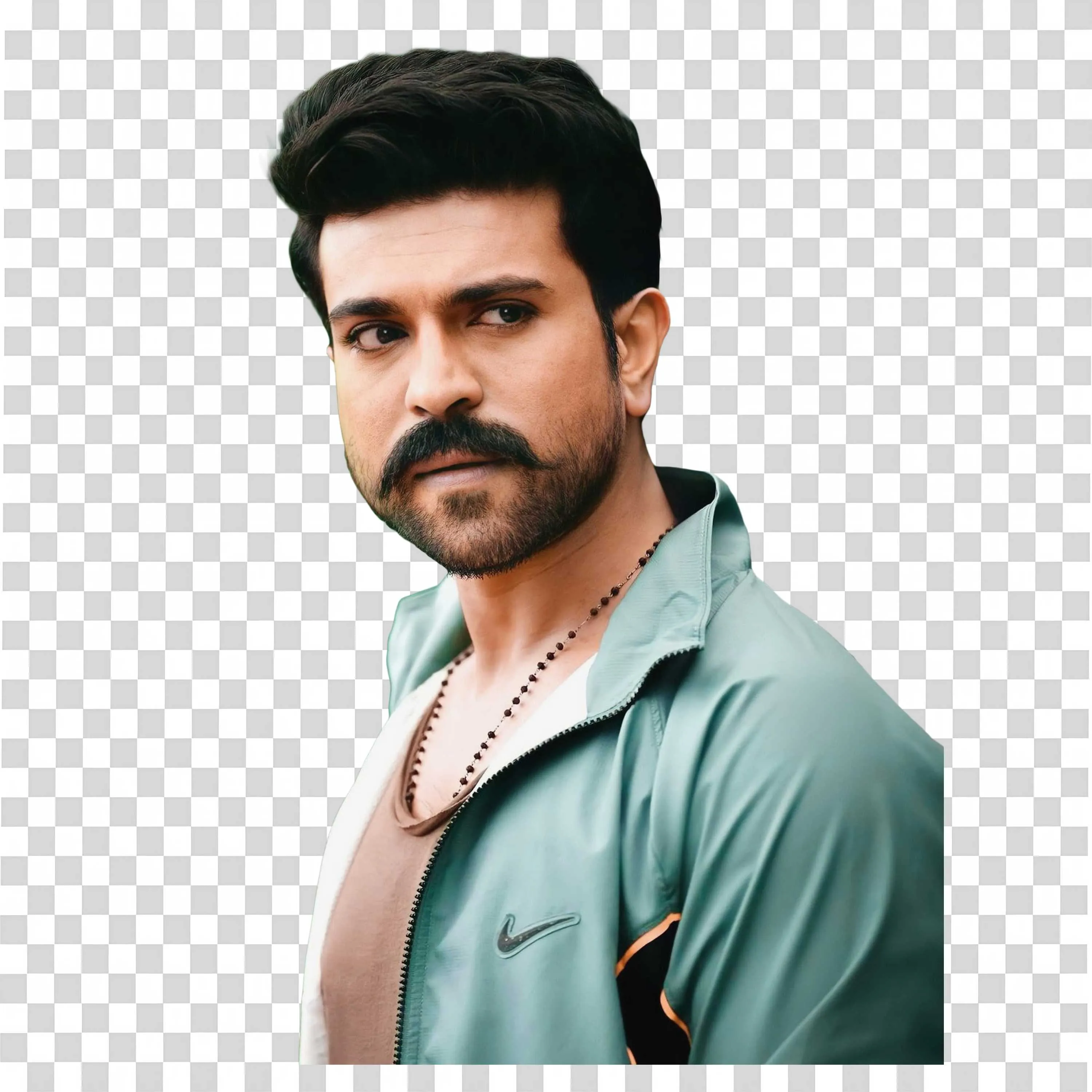 Ram Charan in Casual Jacket with Serious Confident Look PNG