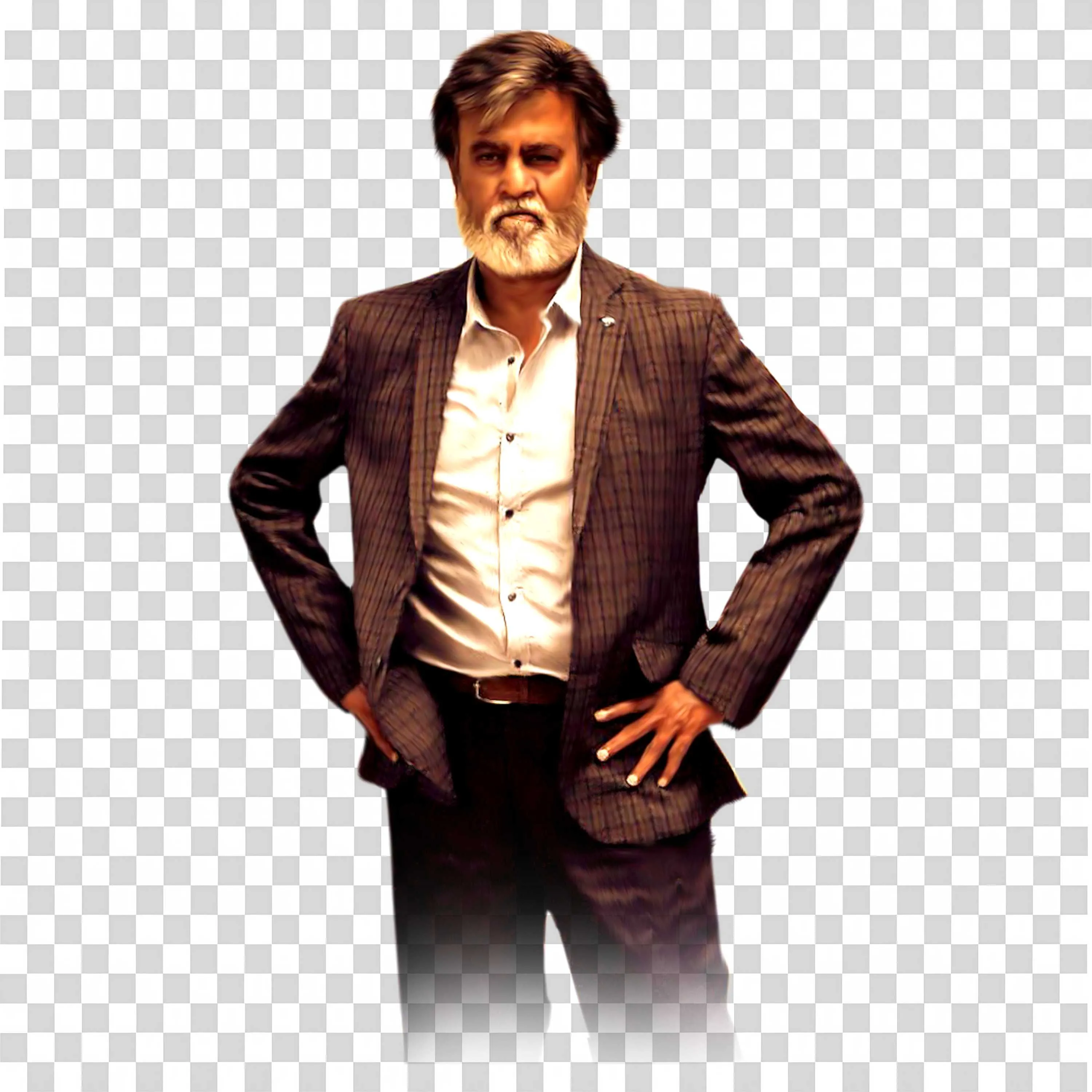 Superstar Rajinikanth Hands in Pocket with Confident Look Free PNG
