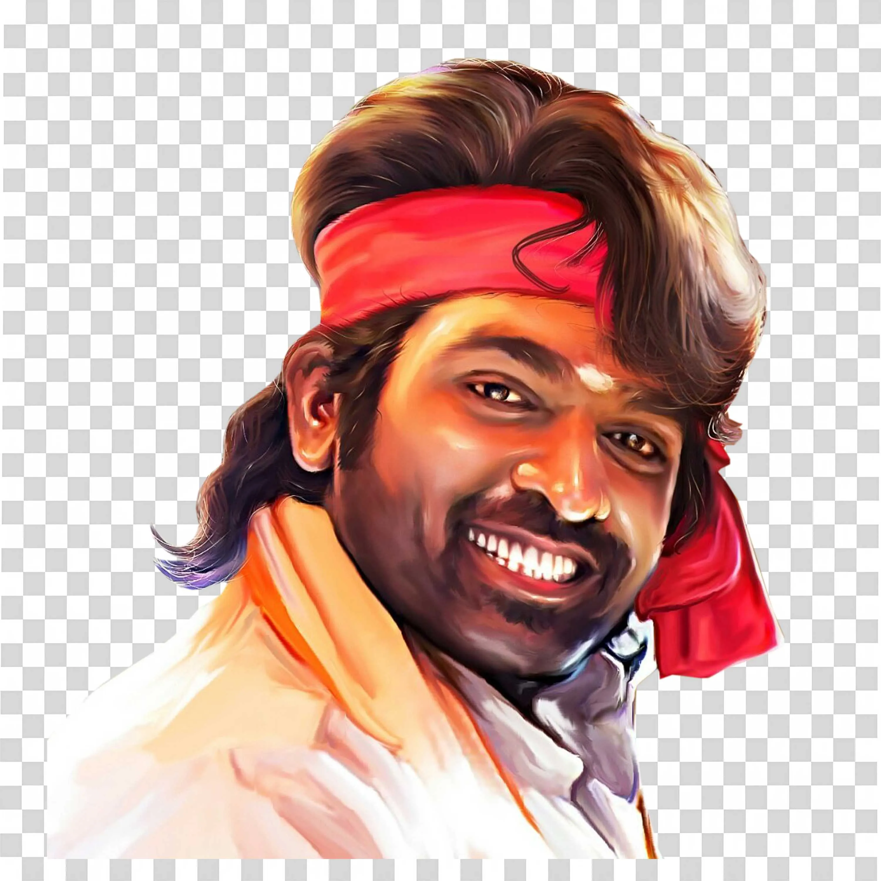 Vijay Sethupathi Smiling Look Red Scarf Transparent Download