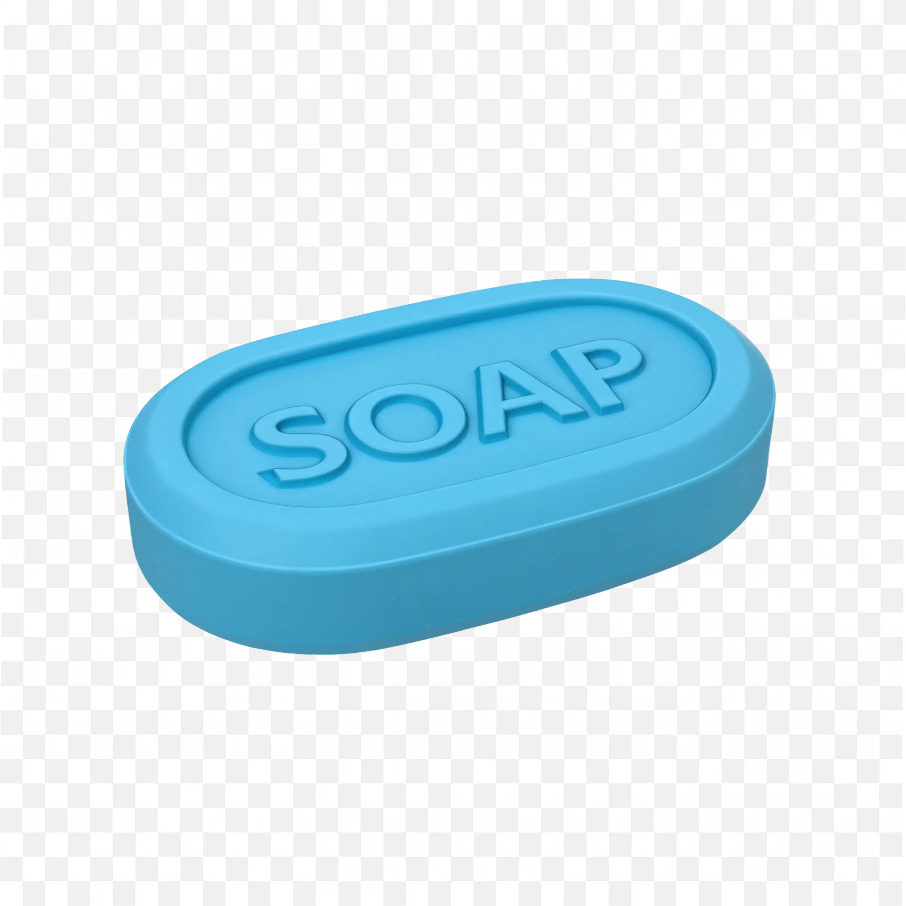 3D Blue Soap Bar Medical Clean Hygiene Symbol Clipart PNG