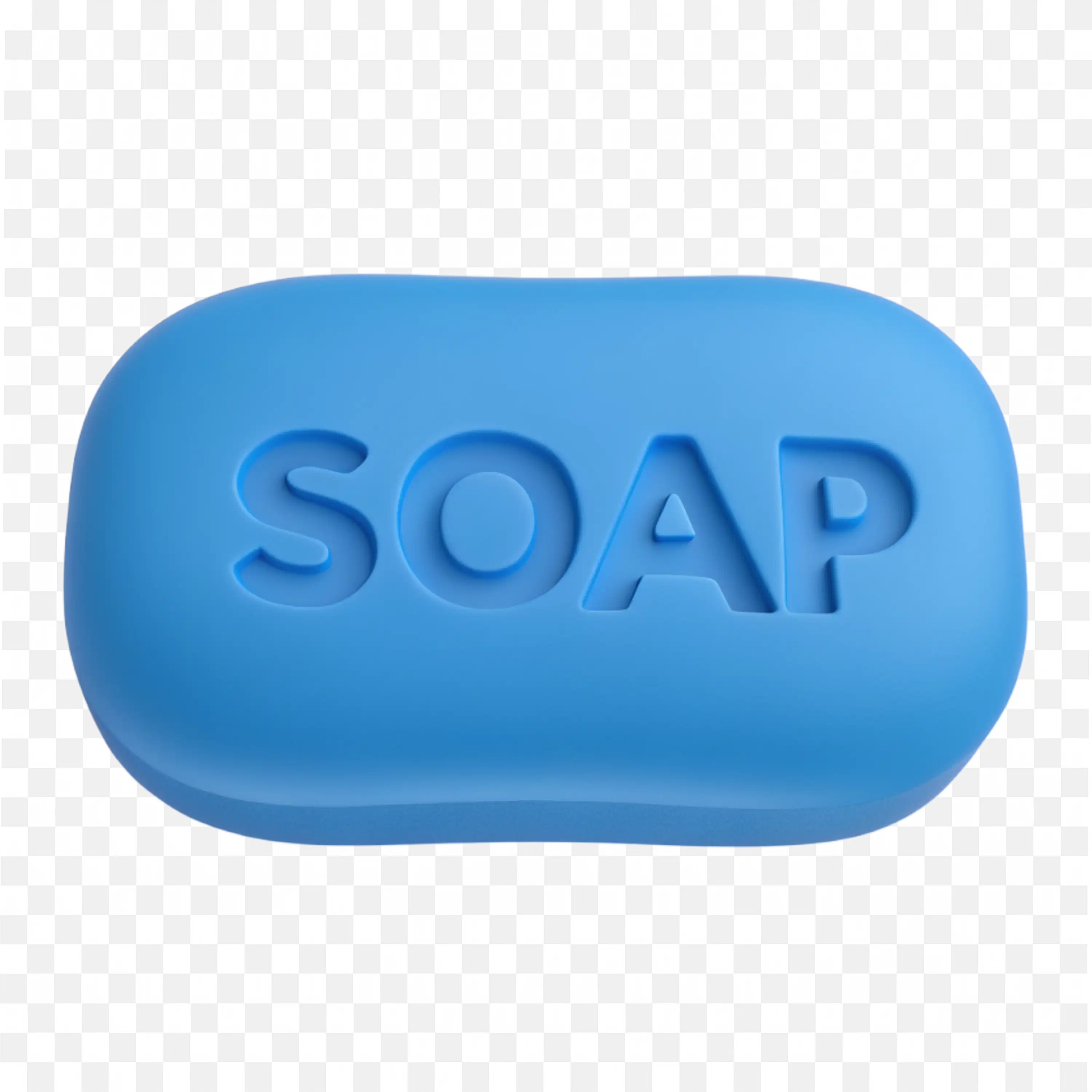 3D Render Blue Soap Bar for Cleanliness and Health Icon