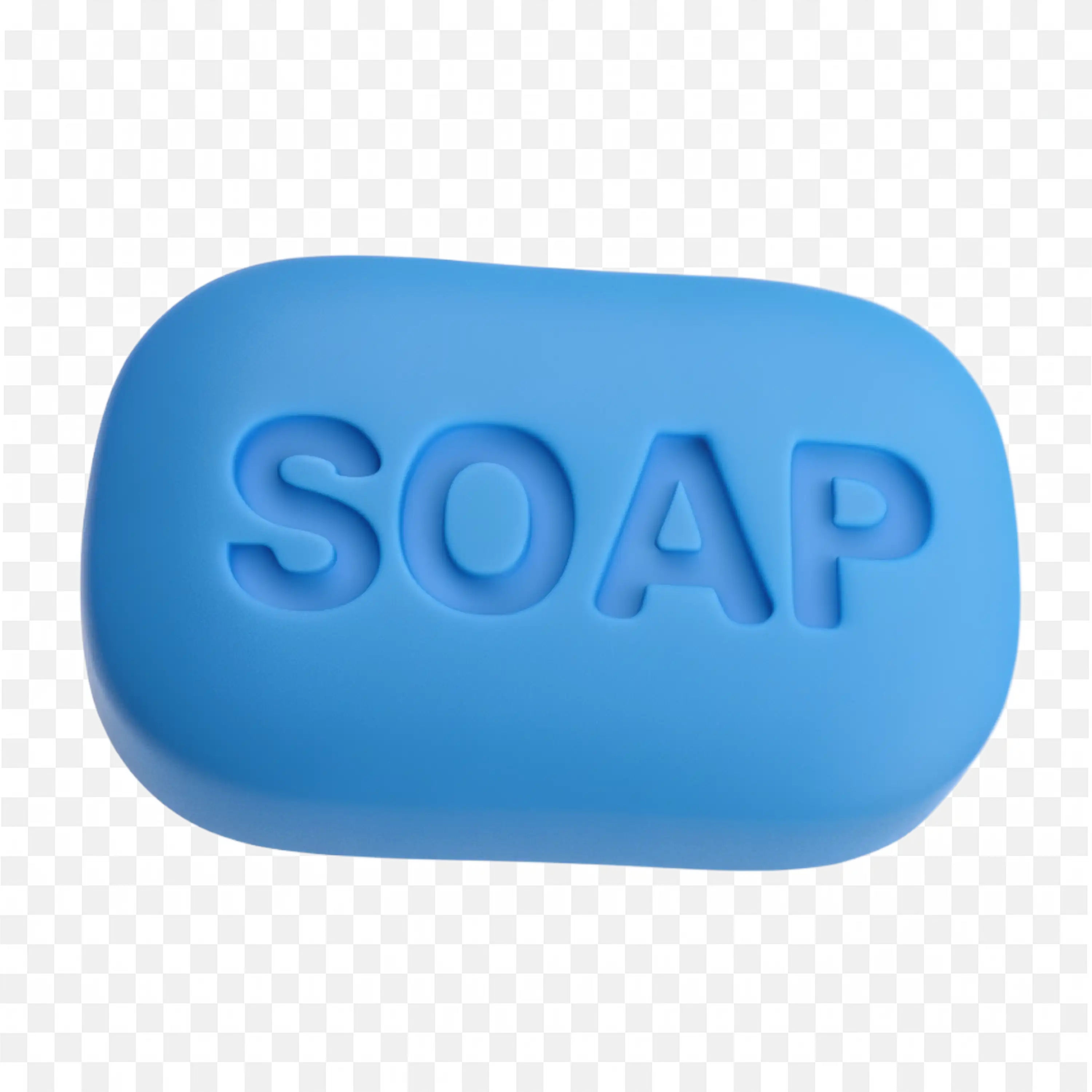 Blue Bar Soap 3D Icon for Medical and Health Hygiene PNG