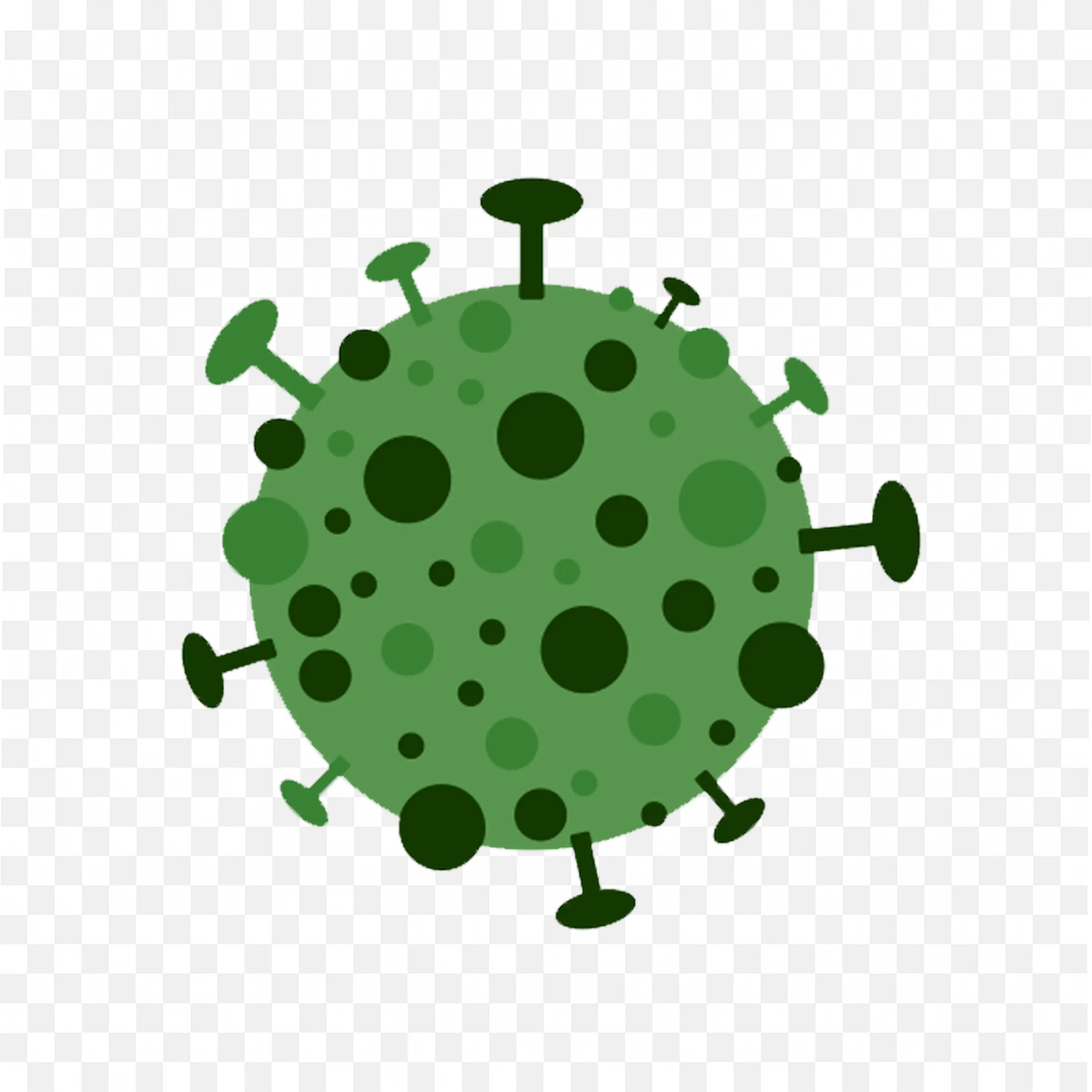 Green Virus Cell Icon Medical Health Safety Awareness PNG